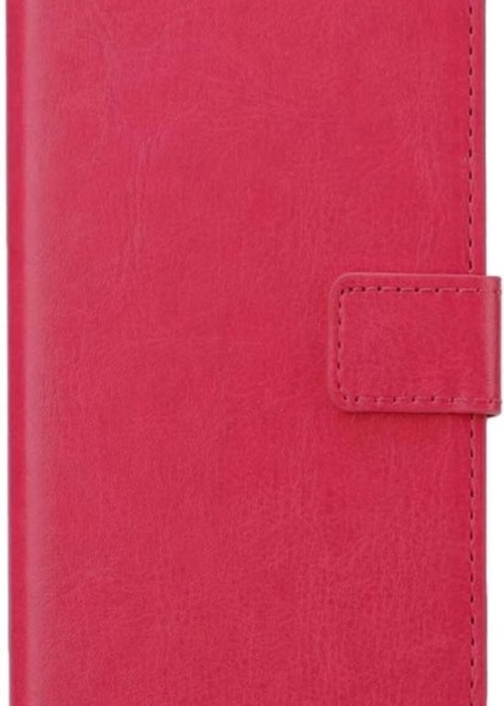 LUQ Hoesje Geschikt voor Samsung A72 5G Hoesje Book Case Hoes Wallet Cover Met 2x Screenprotector - Hoes Geschikt voor Samsung Galaxy A72 5G Hoesje Bookcase Hoes - Donkerroze