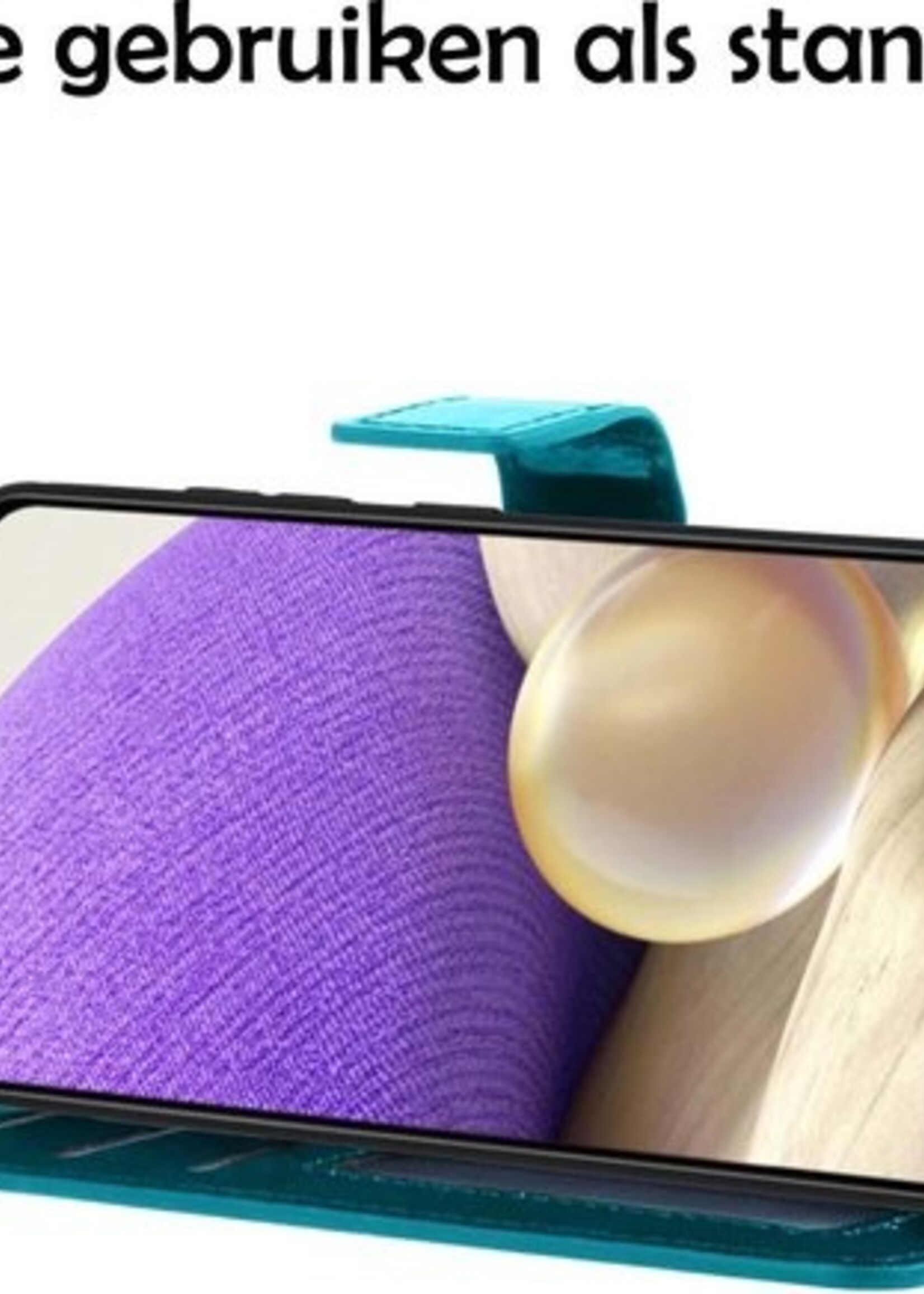 LUQ Hoesje Geschikt voor Samsung A32 5G Hoesje Book Case Hoes Wallet Cover - Hoes Geschikt voor Samsung Galaxy A32 5G Hoesje Bookcase Hoes - Turquoise