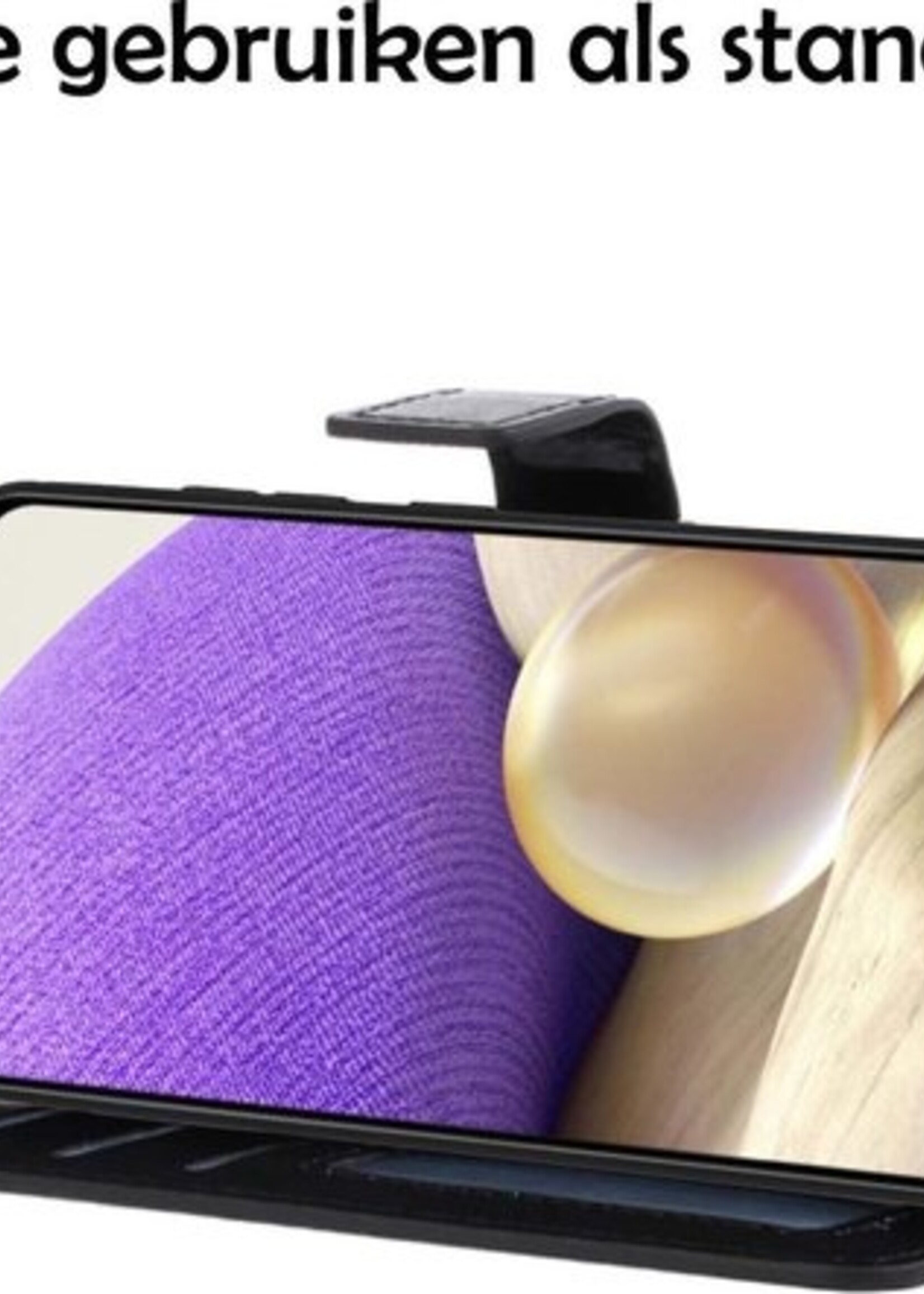 LUQ Hoesje Geschikt voor Samsung A32 5G Hoesje Book Case Hoes Wallet Cover Met Screenprotector - Hoes Geschikt voor Samsung Galaxy A32 5G Hoesje Bookcase Hoes - Zwart