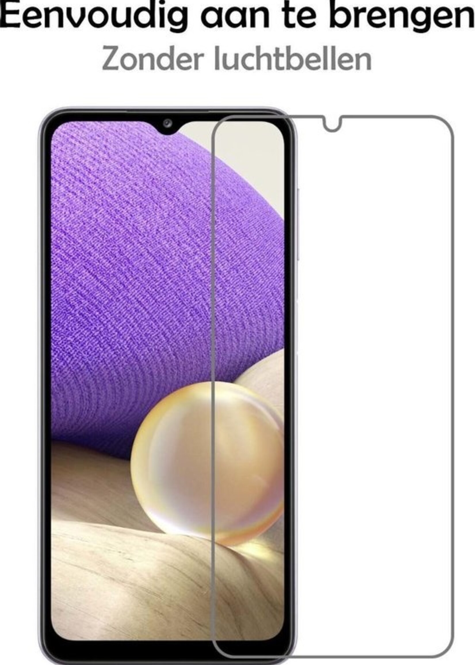 LUQ Hoesje Geschikt voor Samsung A32 5G Hoesje Book Case Hoes Wallet Cover Met Screenprotector - Hoes Geschikt voor Samsung Galaxy A32 5G Hoesje Bookcase Hoes - Turquoise