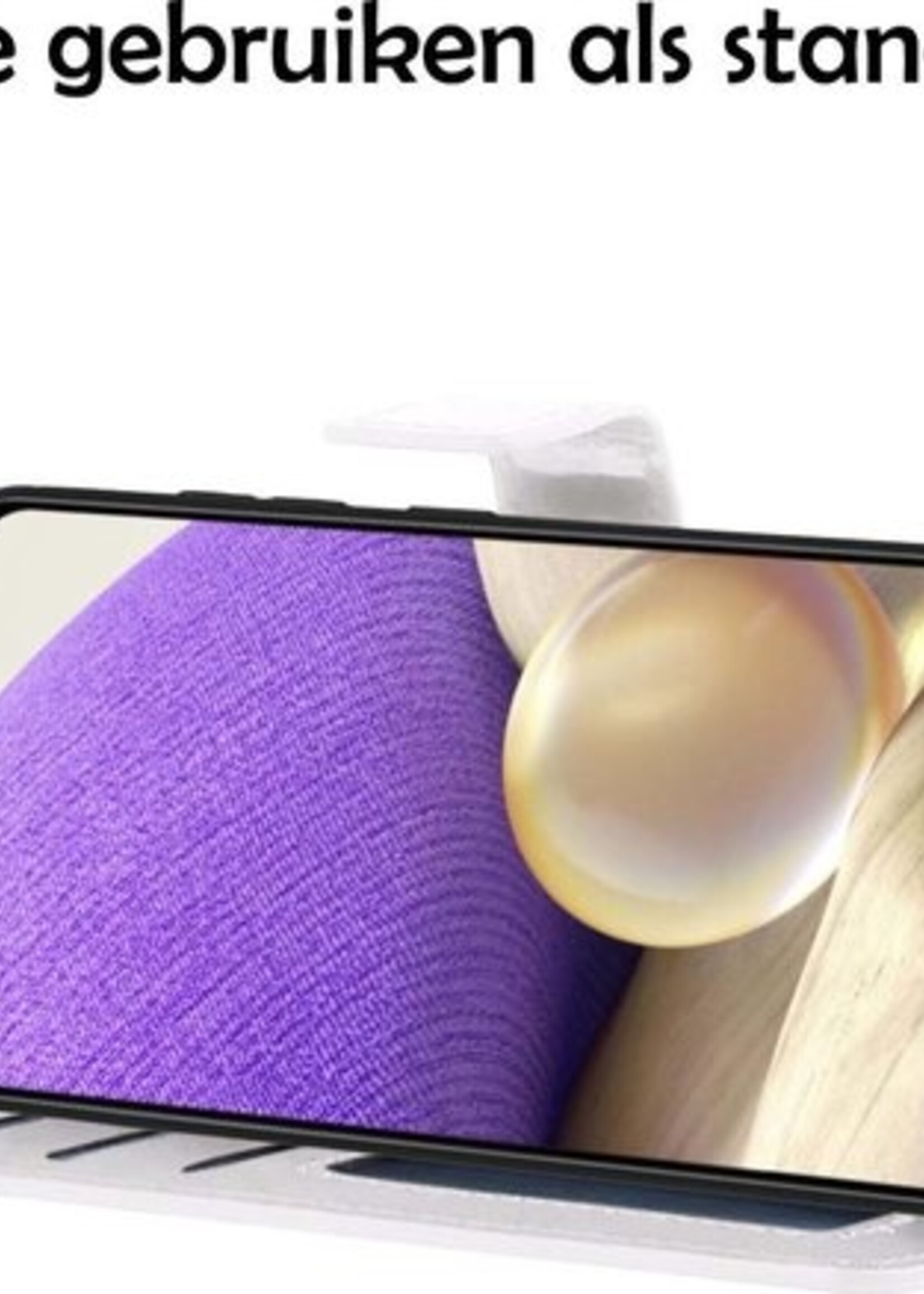 LUQ Hoesje Geschikt voor Samsung A32 5G Hoesje Book Case Hoes Wallet Cover Met Screenprotector - Hoes Geschikt voor Samsung Galaxy A32 5G Hoesje Bookcase Hoes - Wit