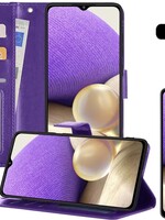 LUQ LUQ Samsung Galaxy A32 5G Hoesje Bookcase Paars Met Screenprotector