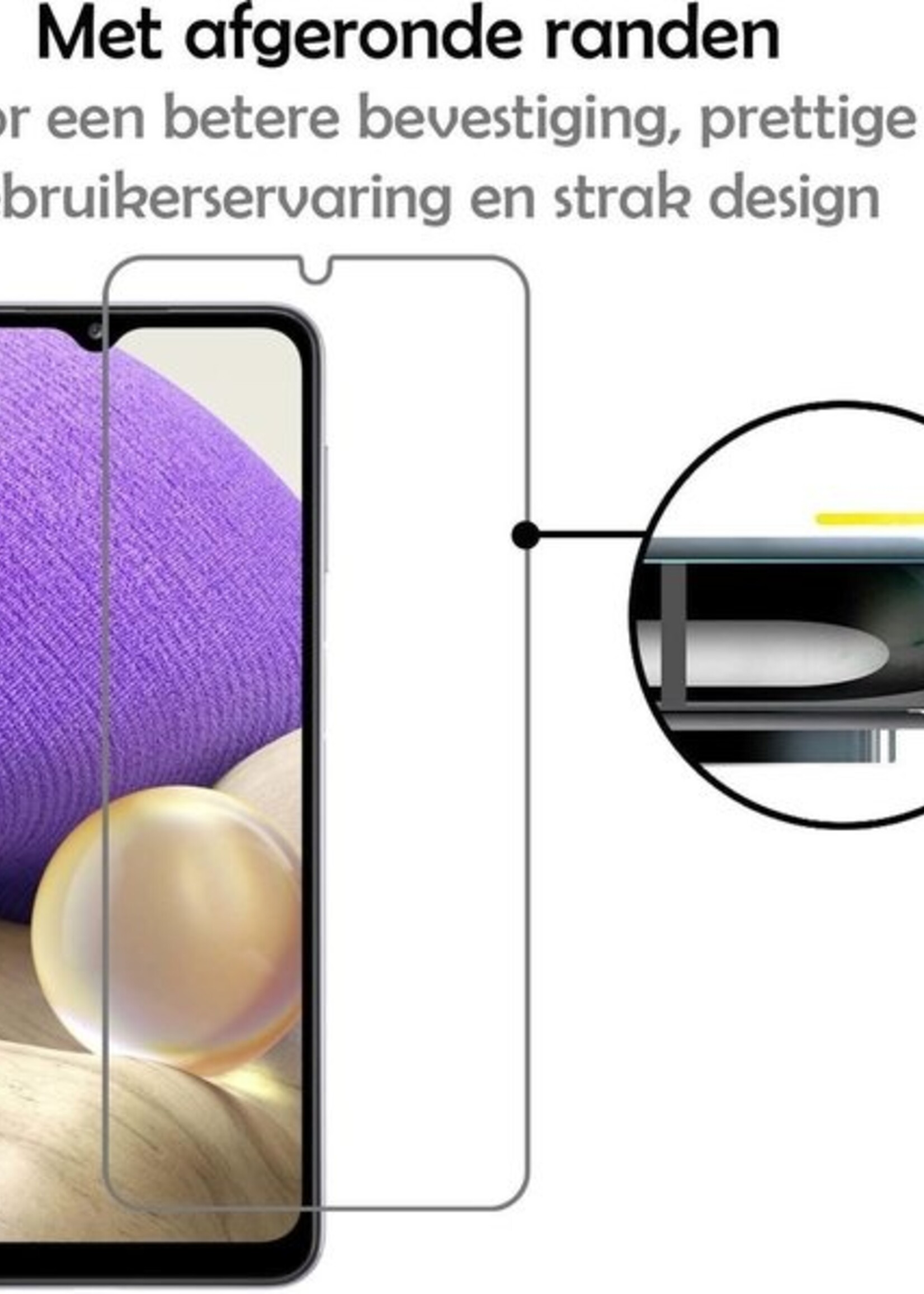 LUQ Hoesje Geschikt voor Samsung A32 5G Hoesje Book Case Hoes Wallet Cover Met 2x Screenprotector - Hoes Geschikt voor Samsung Galaxy A32 5G Hoesje Bookcase Hoes - Bruin