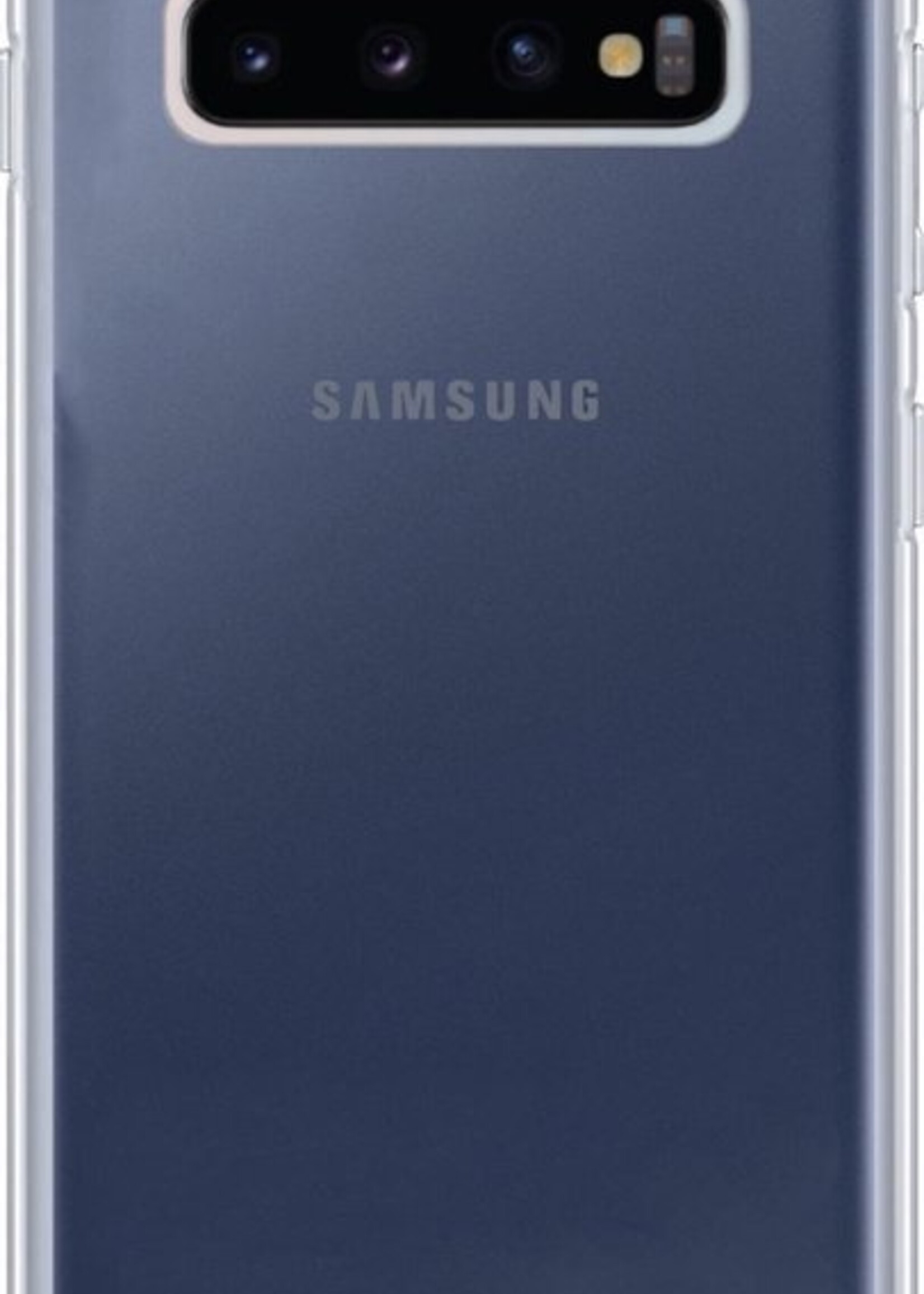 LUQ Hoesje Geschikt voor Samsung S10 Hoesje Siliconen Case Met Screenprotector - Hoes Geschikt voor Samsung Galaxy S10 Hoes Siliconen - Transparant