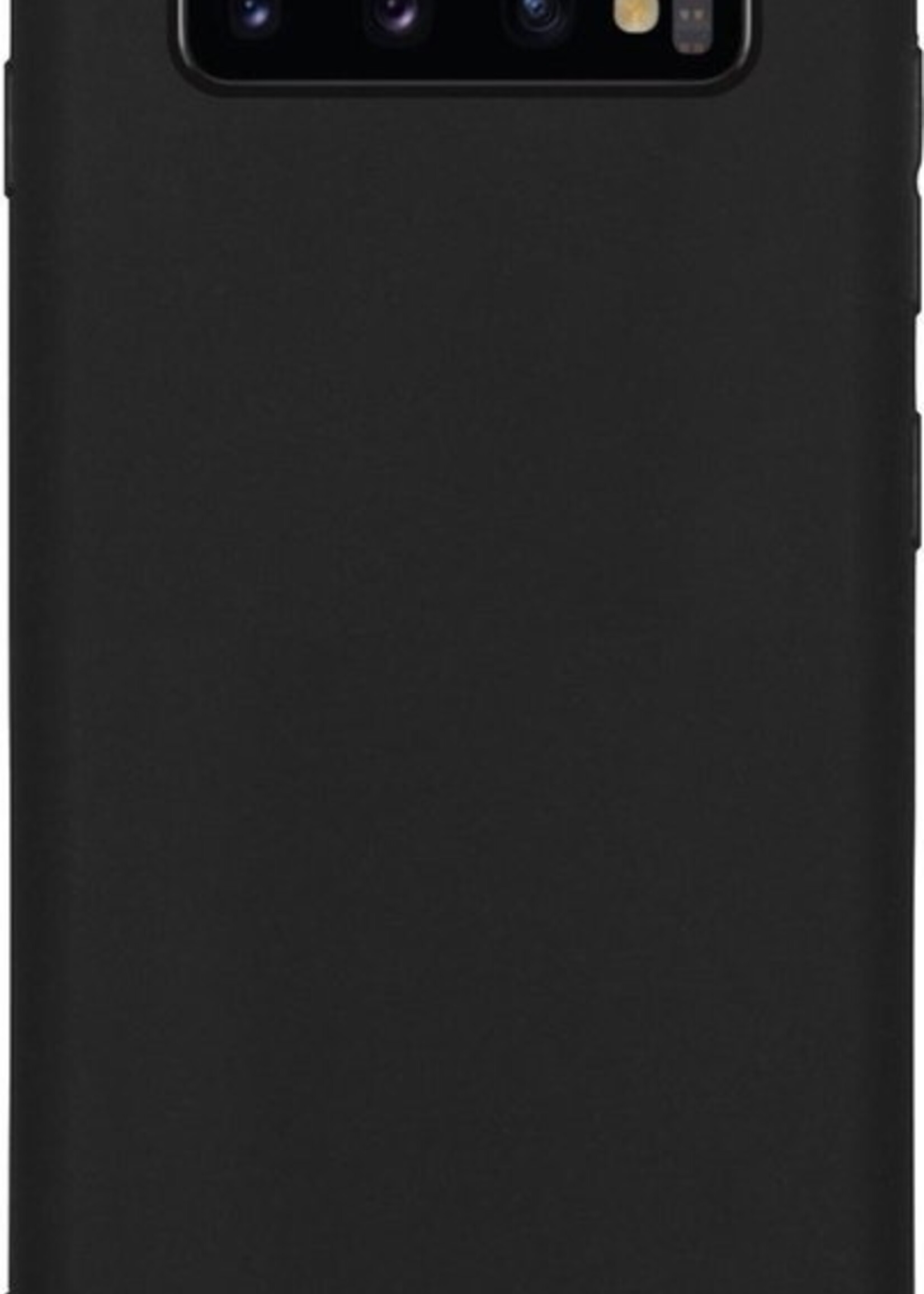 LUQ Hoesje Geschikt voor Samsung S10 Hoesje Siliconen Case Met Screenprotector - Hoes Geschikt voor Samsung Galaxy S10 Hoes Siliconen - Zwart