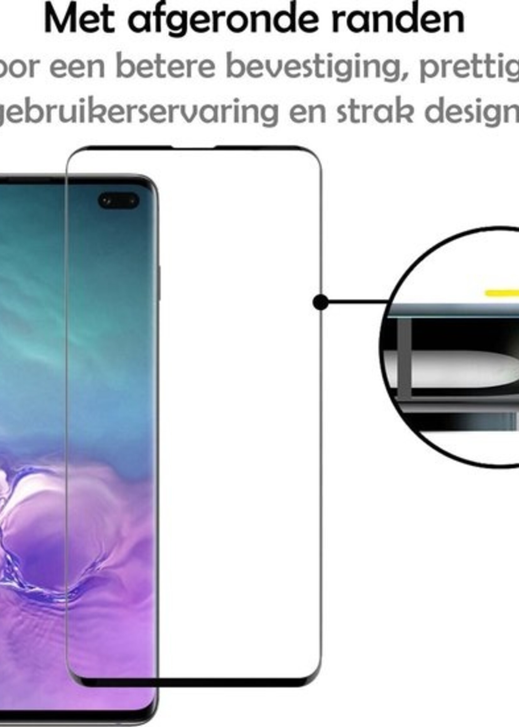 LUQ Hoesje Geschikt voor Samsung S10 Hoesje Siliconen Case Met Screenprotector - Hoes Geschikt voor Samsung Galaxy S10 Hoes Siliconen - Wit