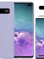 LUQ LUQ Samsung Galaxy S10 hoesje siliconen lila + screenprotector