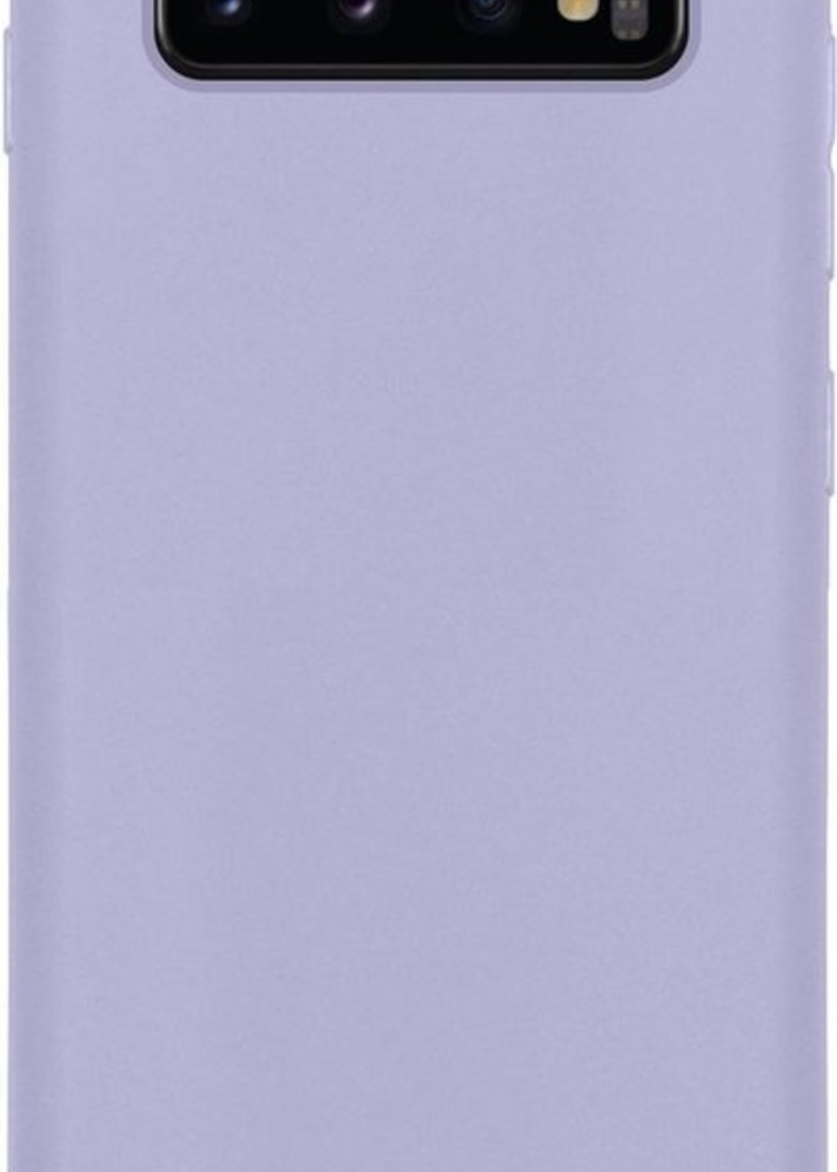 LUQ Hoesje Geschikt voor Samsung S10 Hoesje Siliconen Case Met Screenprotector - Hoes Geschikt voor Samsung Galaxy S10 Hoes Siliconen - Lila