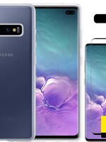 LUQ LUQ Samsung Galaxy S10 hoesje siliconen transparant + 2x screenprotector
