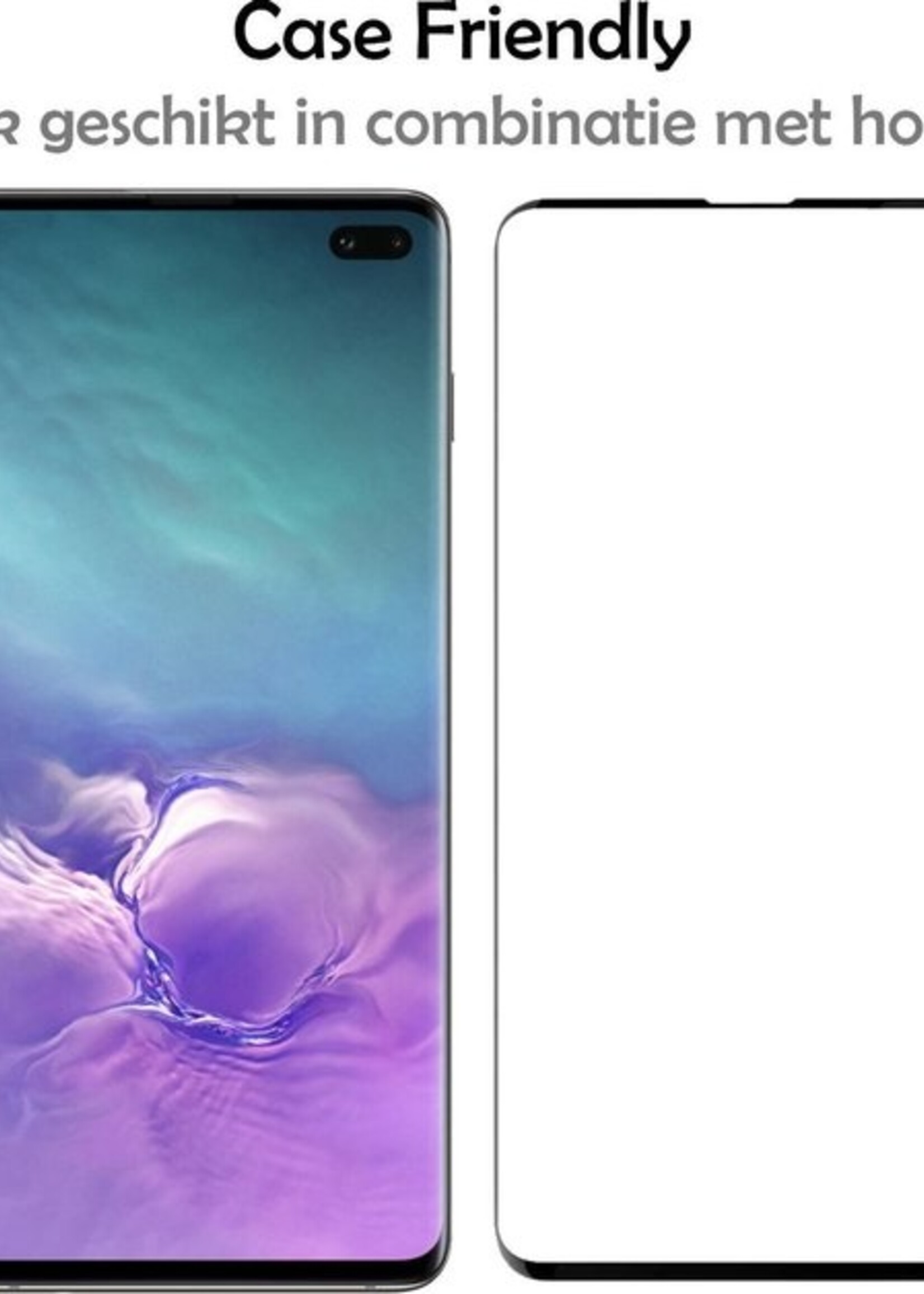 LUQ Hoesje Geschikt voor Samsung S10 Hoesje Siliconen Case Met 2x Screenprotector - Hoes Geschikt voor Samsung Galaxy S10 Hoes Siliconen - Groen
