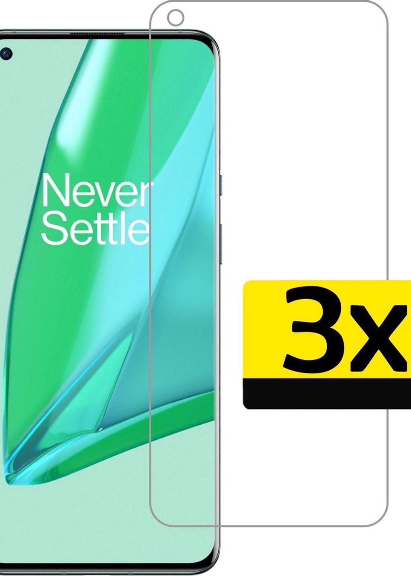 LUQ Screenprotector Geschikt voor OnePlus 9 Screenprotector Beschermglas Gehard Glas - Screenprotector Geschikt voor OnePlus 9 Screenprotector Glas - 3 Stuks