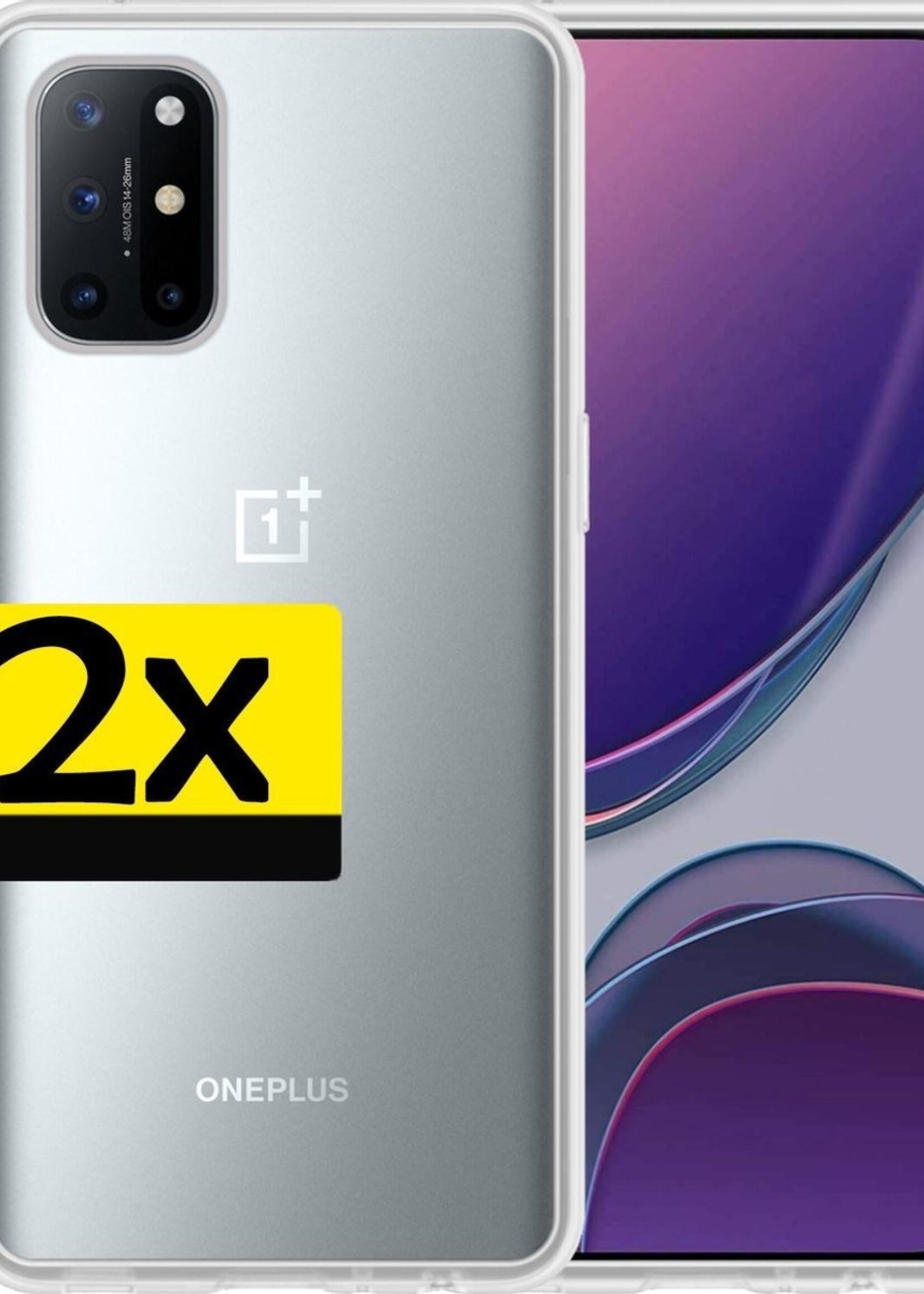 LUQ Hoesje Geschikt voor OnePlus 8T Hoesje Siliconen Case - Hoes Geschikt voor OnePlus 8T Hoes Siliconen - Transparant - 2 Stuks