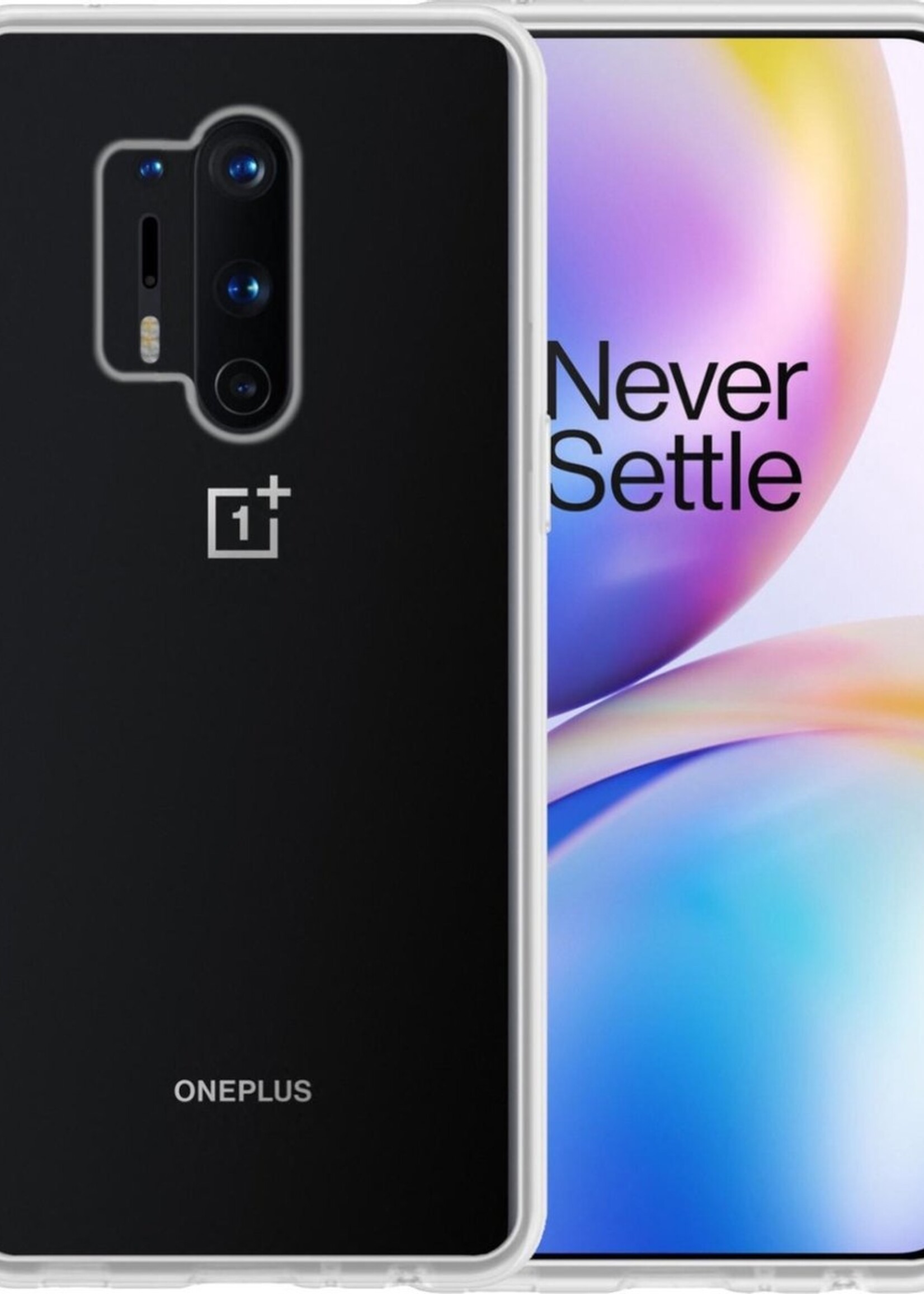 LUQ Hoesje Geschikt voor OnePlus 8 Pro Hoesje Siliconen Case - Hoes Geschikt voor OnePlus 8 Pro Hoes Siliconen - Transparant