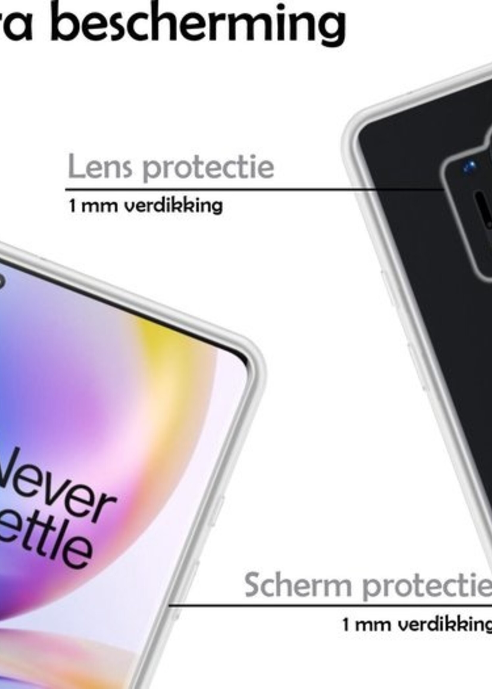 LUQ Hoesje Geschikt voor OnePlus 8 Pro Hoesje Siliconen Case - Hoes Geschikt voor OnePlus 8 Pro Hoes Siliconen - Transparant