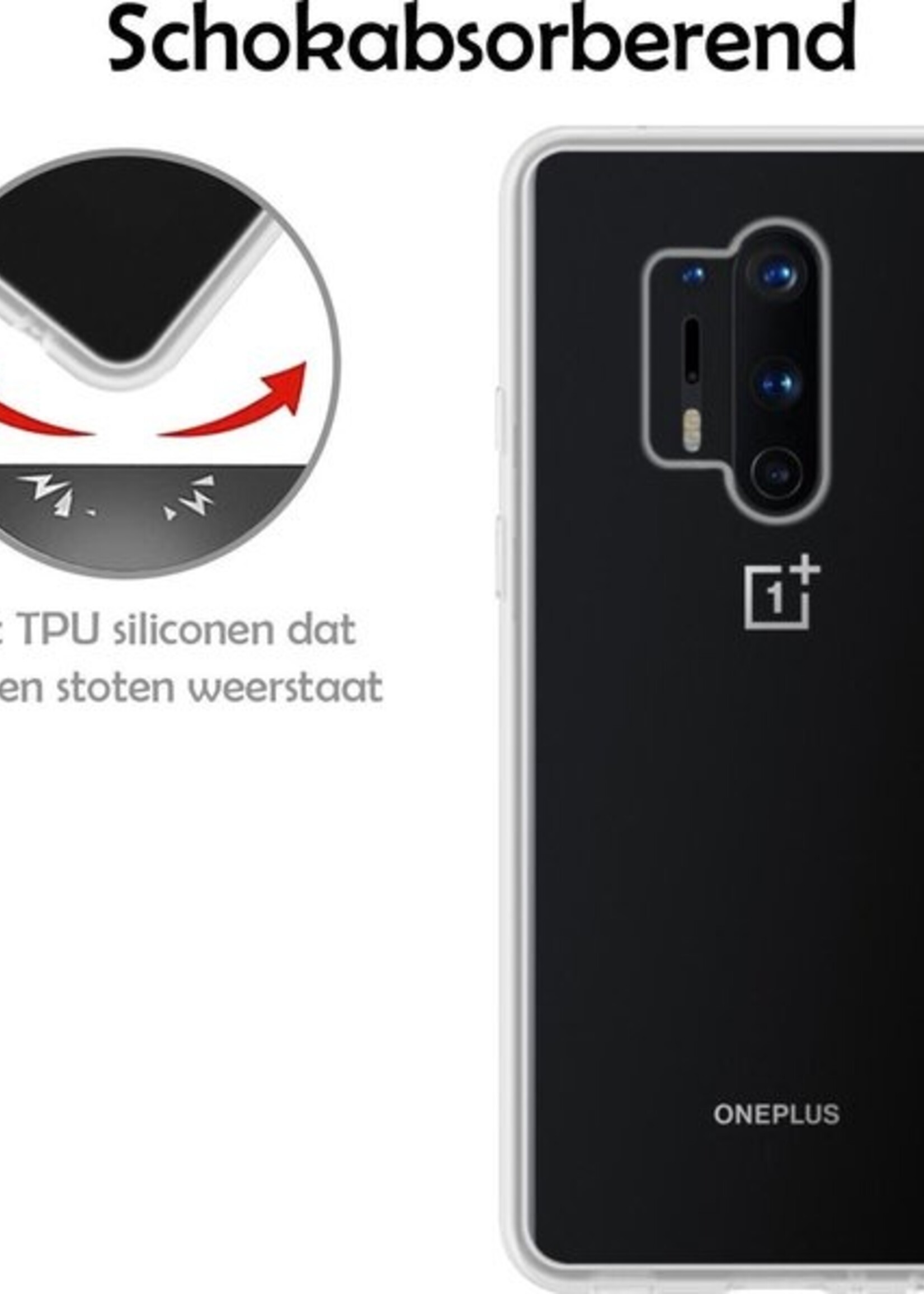 LUQ Hoesje Geschikt voor OnePlus 8 Pro Hoesje Siliconen Case - Hoes Geschikt voor OnePlus 8 Pro Hoes Siliconen - Transparant - 2 Stuks