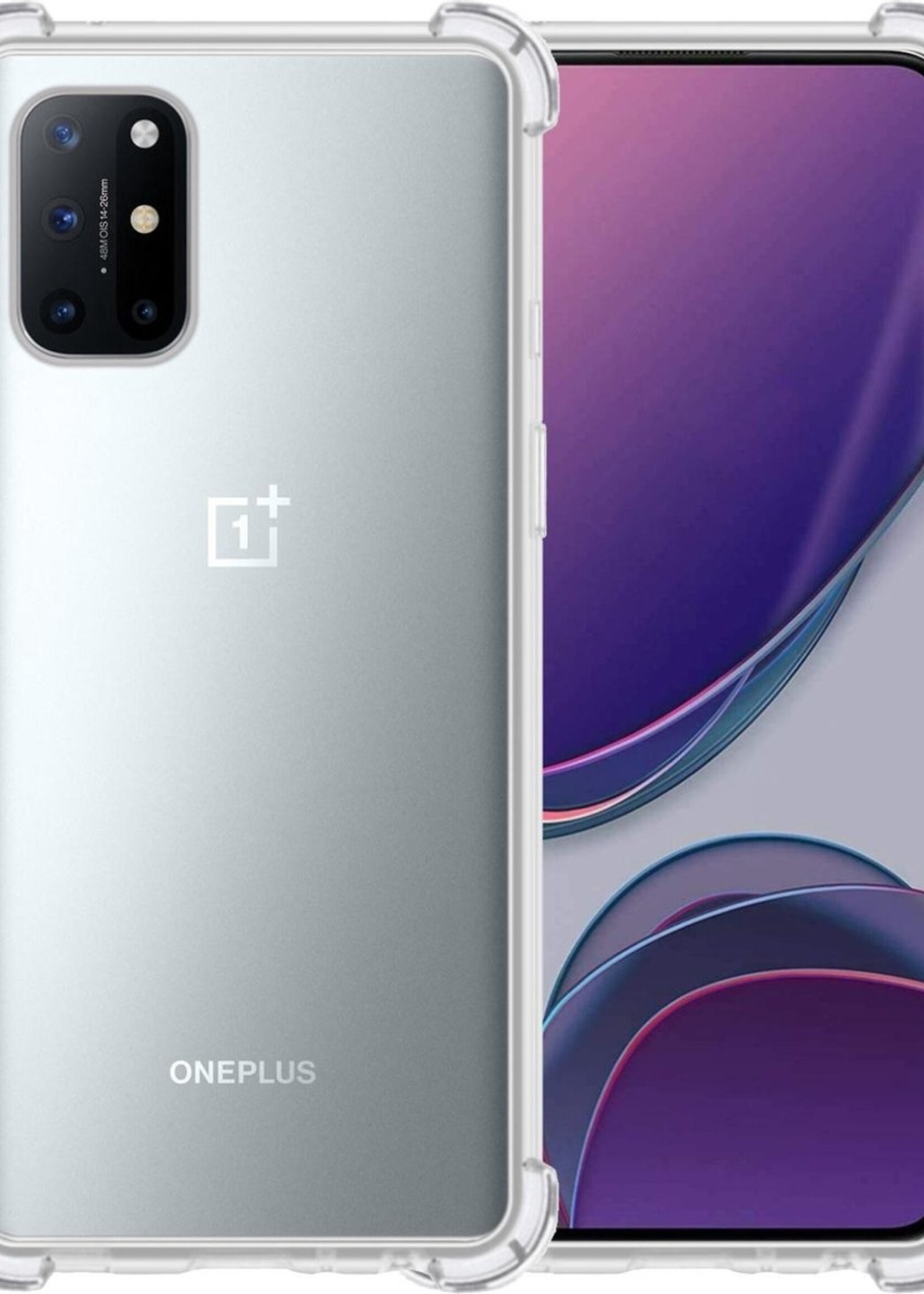 LUQ Hoesje Geschikt voor OnePlus 8T Hoesje Shockproof Case Siliconen - Hoes Geschikt voor OnePlus 8T Hoes Cover Siliconen - Transparant