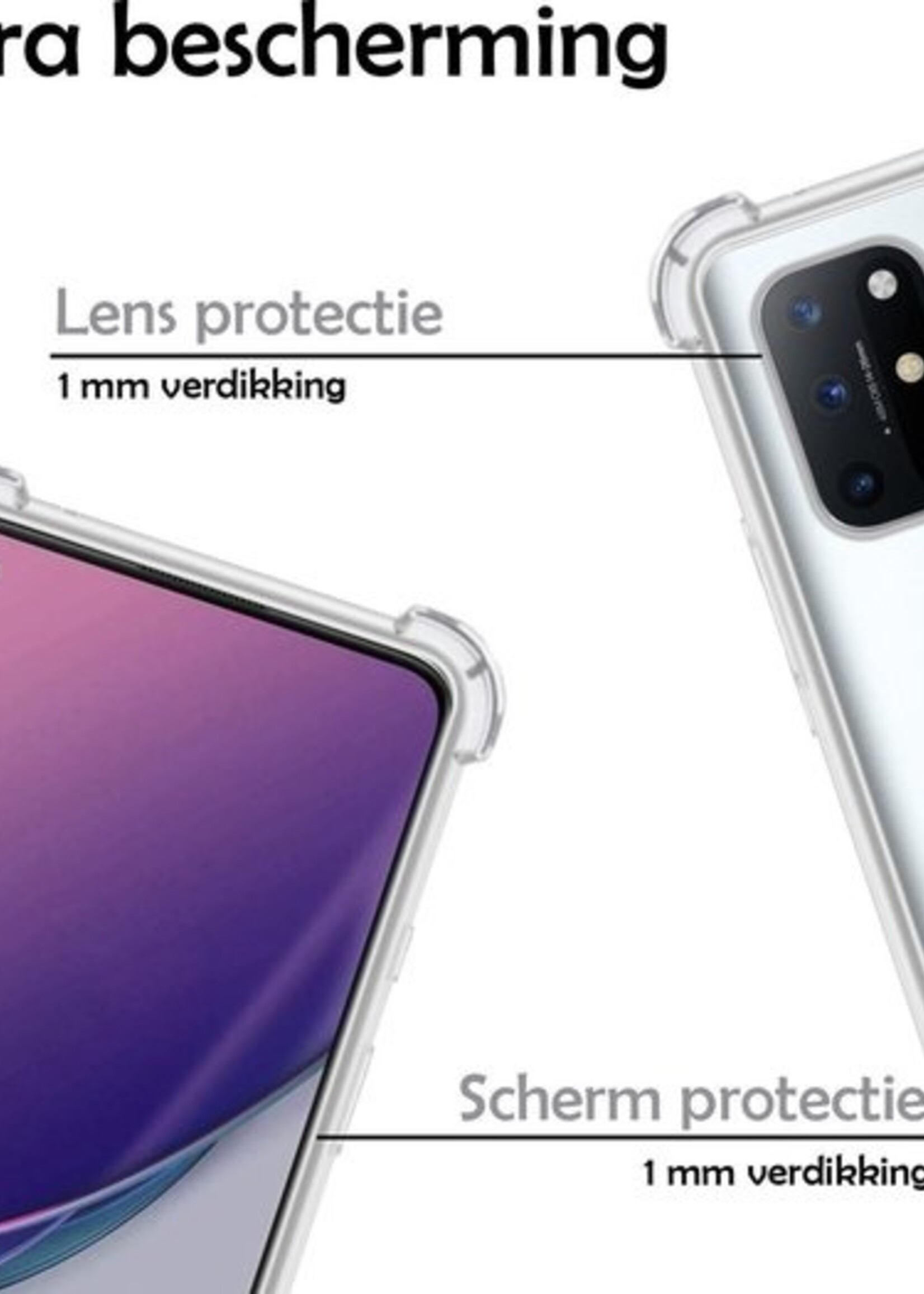 LUQ Hoesje Geschikt voor OnePlus 8T Hoesje Shockproof Case Siliconen - Hoes Geschikt voor OnePlus 8T Hoes Cover Siliconen - Transparant