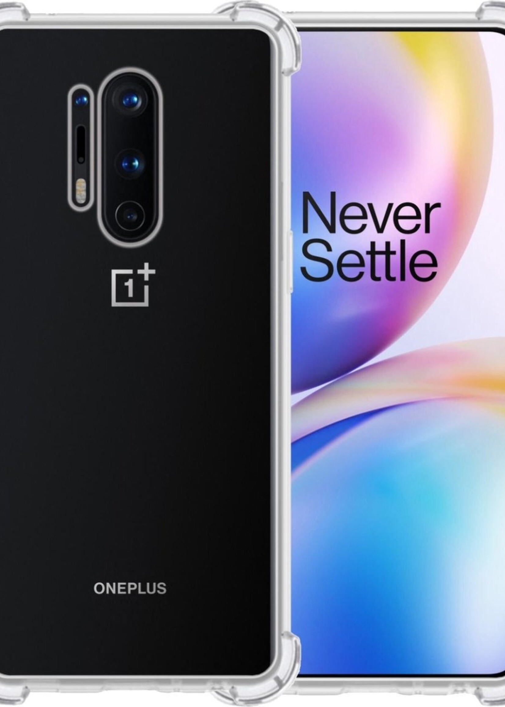 LUQ Hoesje Geschikt voor OnePlus 8 Pro Hoesje Shockproof Case Siliconen - Hoes Geschikt voor OnePlus 8 Pro Hoes Cover Siliconen - Transparant