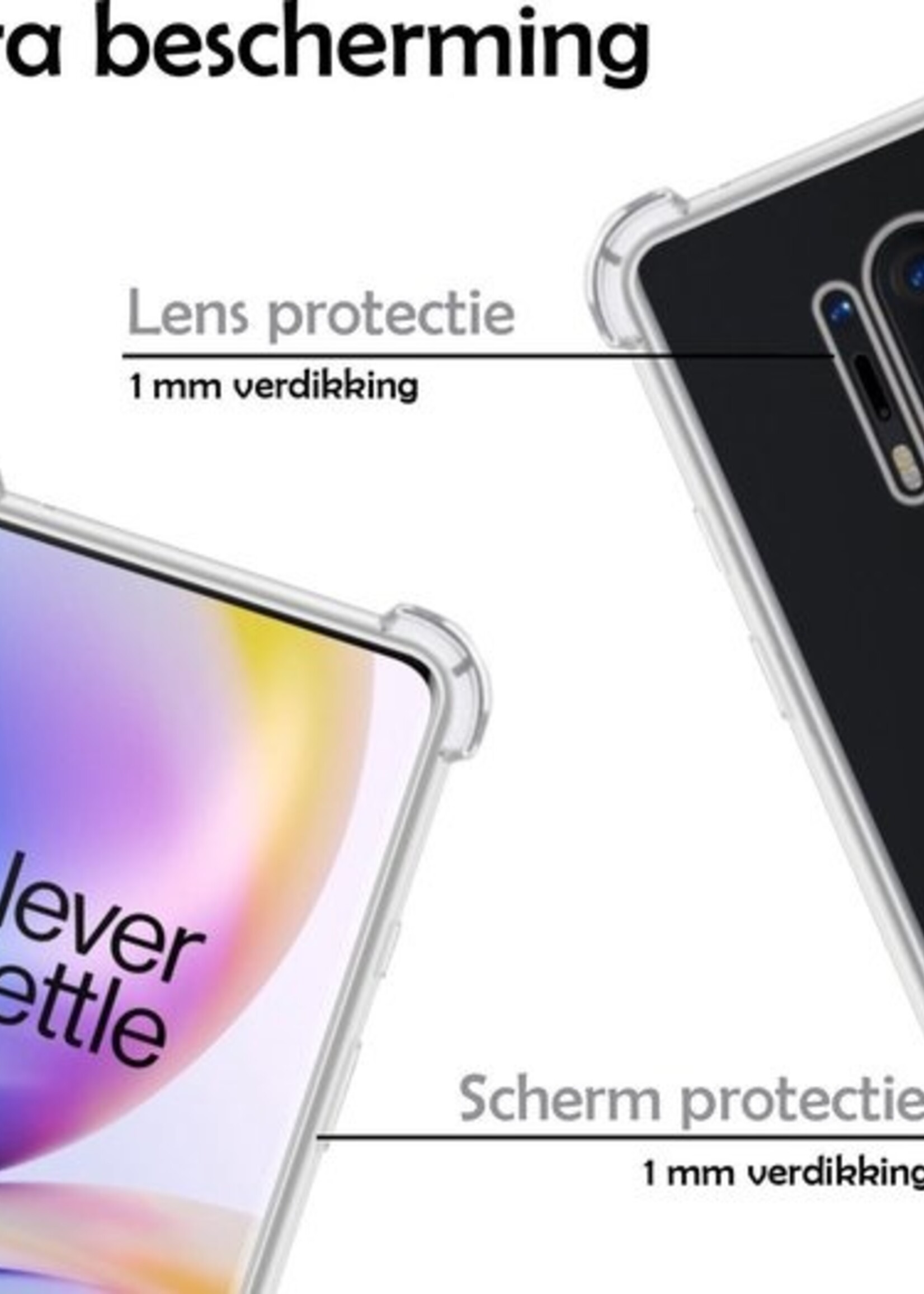 LUQ Hoesje Geschikt voor OnePlus 8 Pro Hoesje Shockproof Case Siliconen - Hoes Geschikt voor OnePlus 8 Pro Hoes Cover Siliconen - Transparant