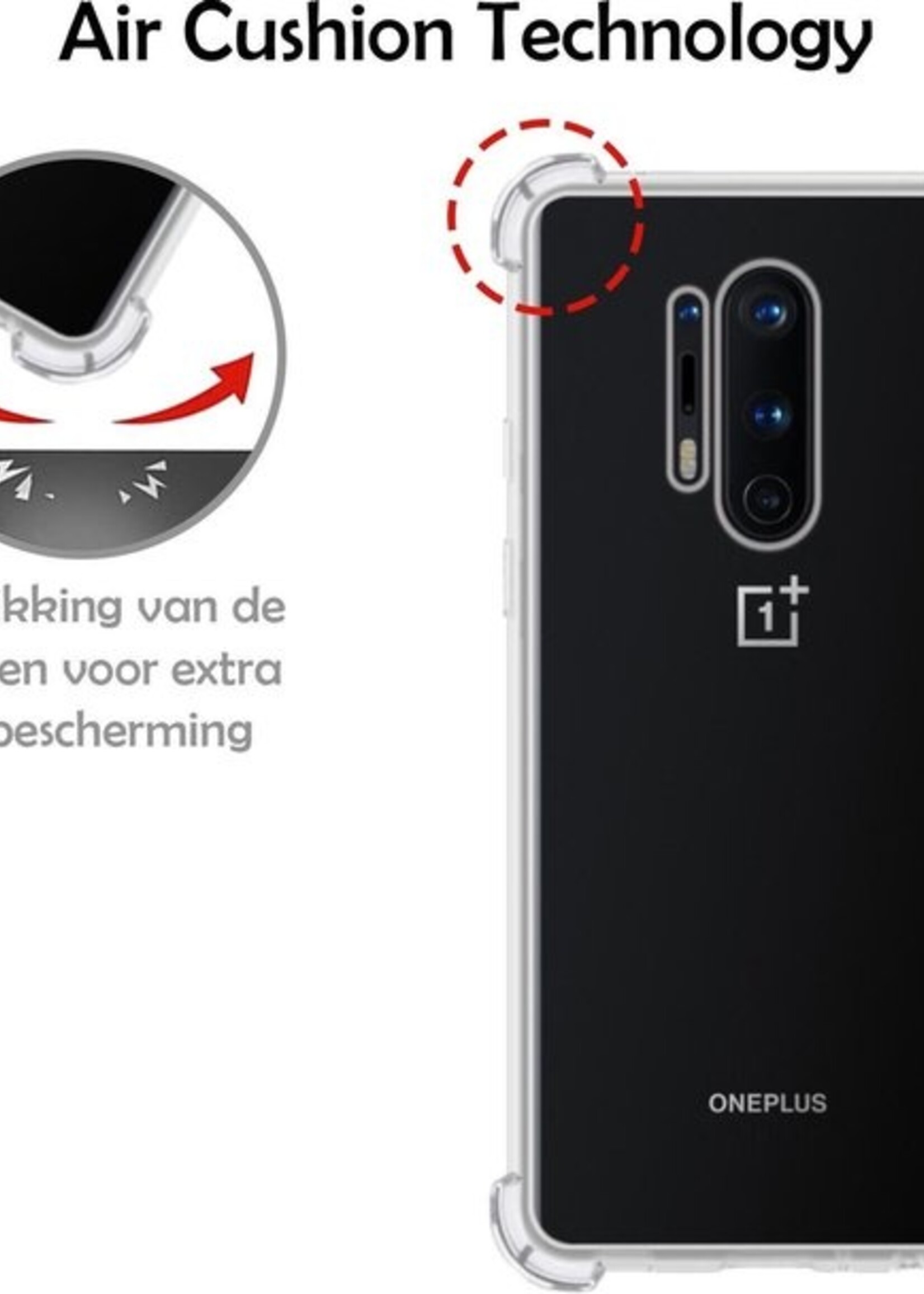 LUQ Hoesje Geschikt voor OnePlus 8 Pro Hoesje Shockproof Case Siliconen - Hoes Geschikt voor OnePlus 8 Pro Hoes Cover Siliconen - Transparant - 2 Stuks