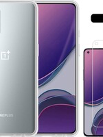 LUQ LUQ Samsung Galaxy OnePlus 8T hoesje siliconen transparant + screenprotector