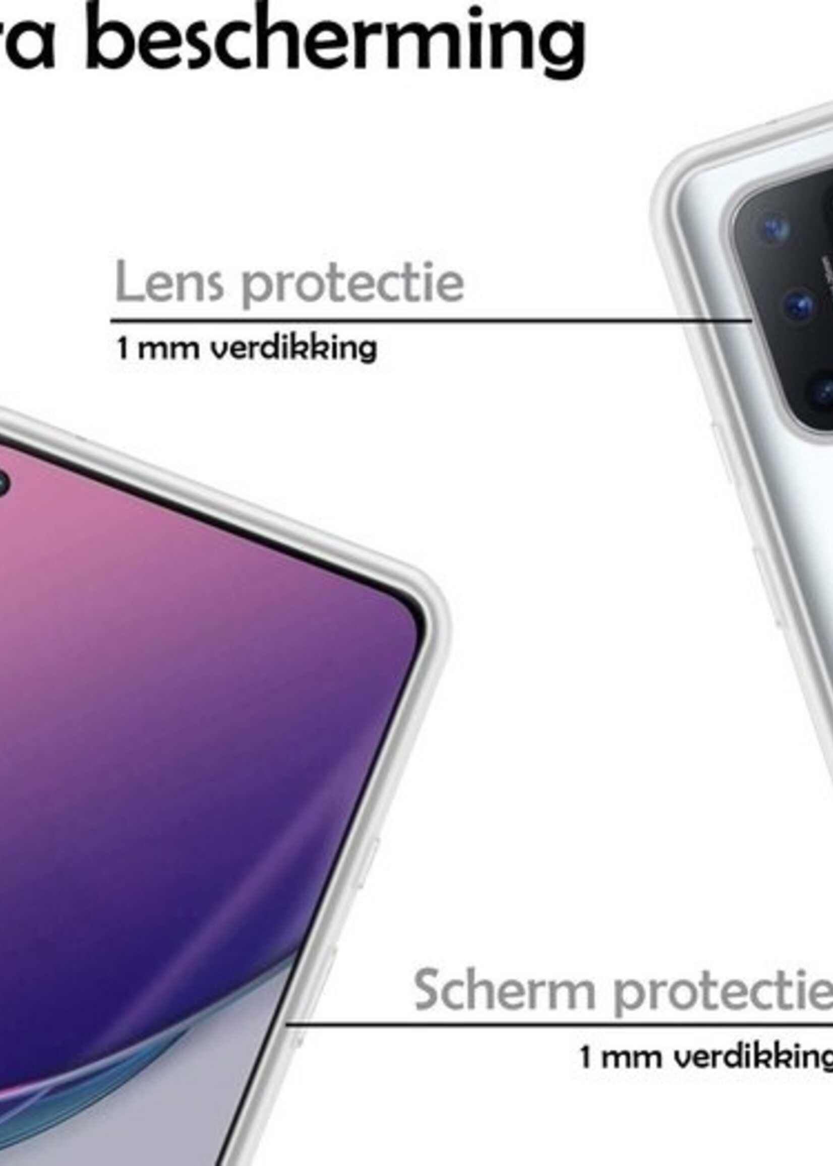 LUQ Hoesje Geschikt voor OnePlus 8T Hoesje Siliconen Case Met Screenprotector - Hoes Geschikt voor OnePlus 8T Hoes Siliconen - Transparant