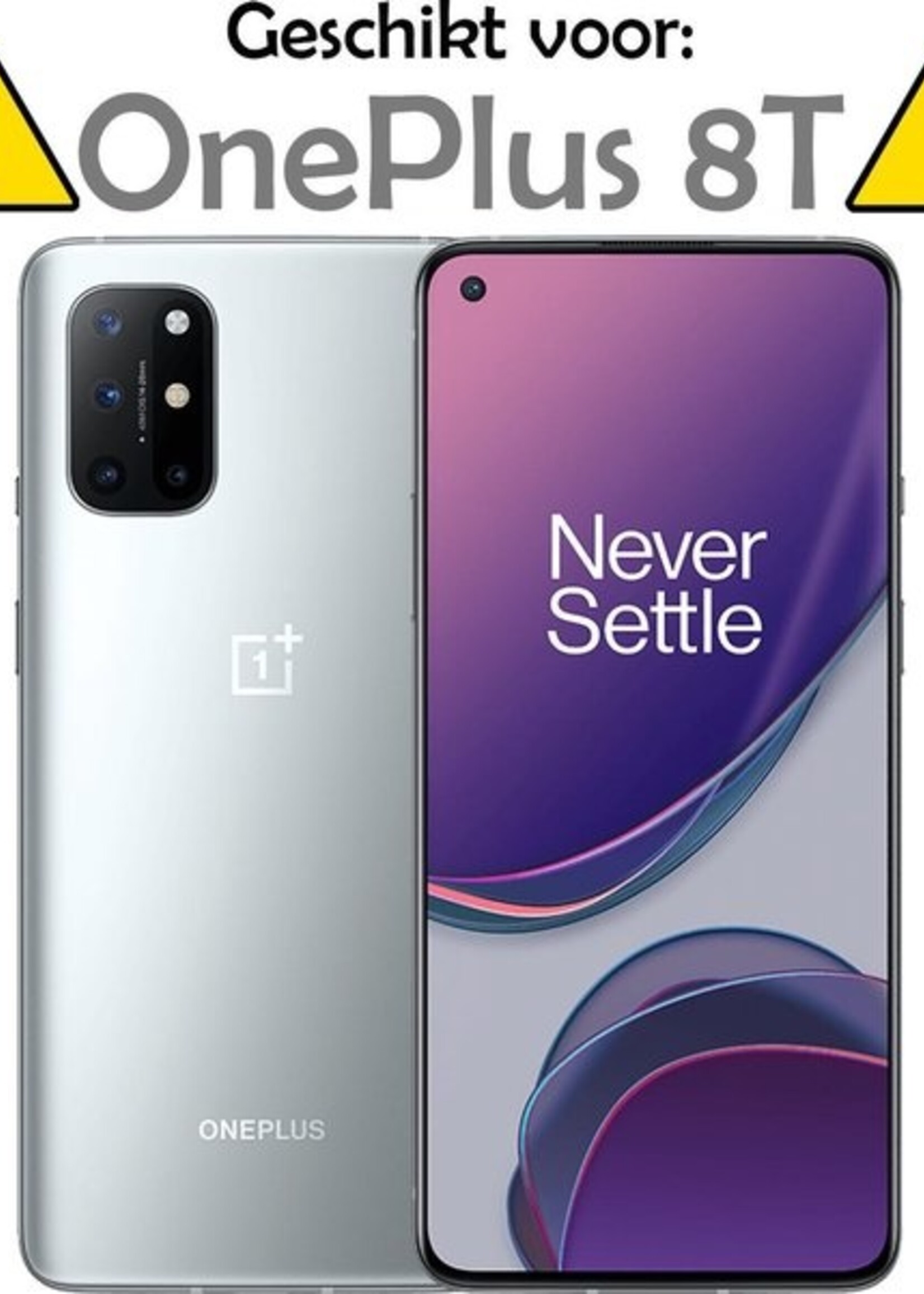 LUQ Hoesje Geschikt voor OnePlus 8T Hoesje Shockproof Case Siliconen Met 2x Screenprotector - Hoes Geschikt voor OnePlus 8T Hoes Cover Siliconen - Transparant