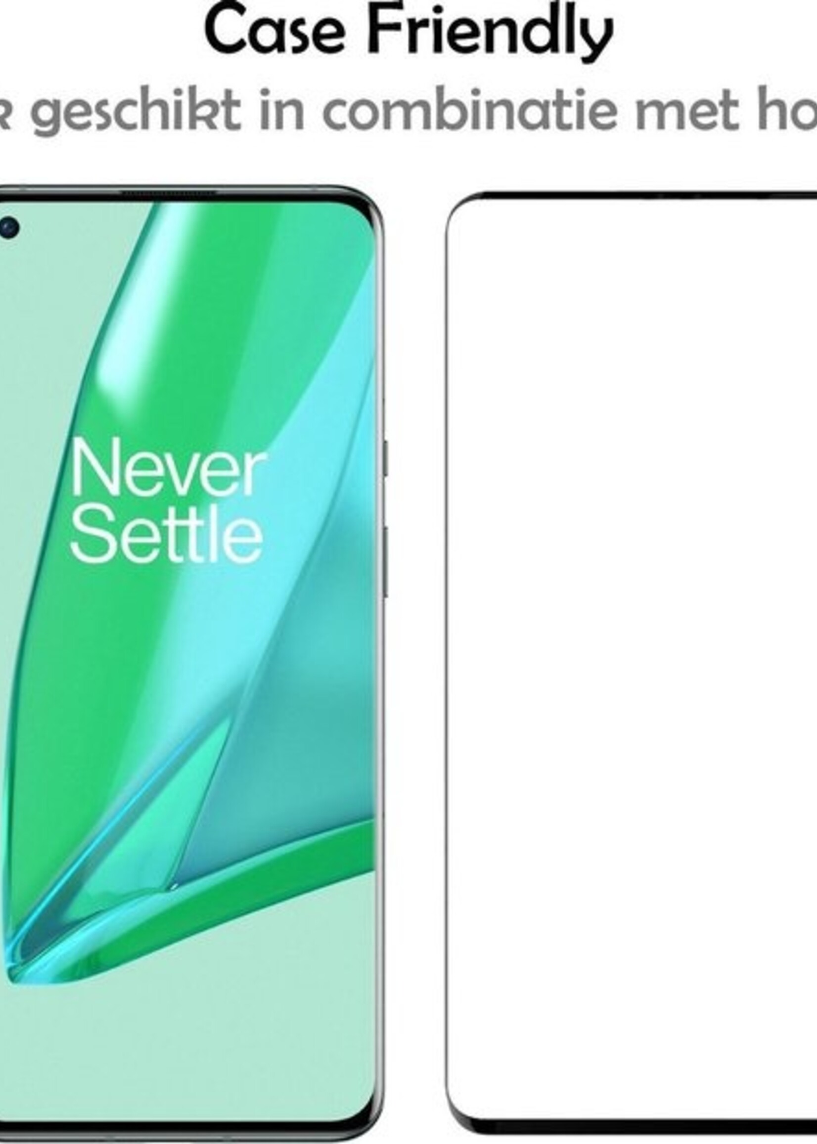 LUQ Screenprotector Geschikt voor OnePlus 9 Pro Screenprotector Glas Full Cover - Screenprotector Geschikt voor OnePlus 9 Pro Screenprotector Full Cover