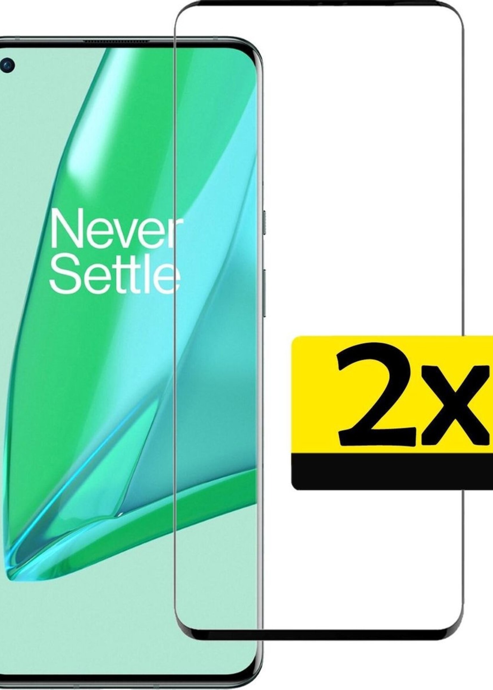 LUQ Screenprotector Geschikt voor OnePlus 9 Pro Screenprotector Glas Full Cover - Screenprotector Geschikt voor OnePlus 9 Pro Screenprotector Full Cover - 2 Stuks