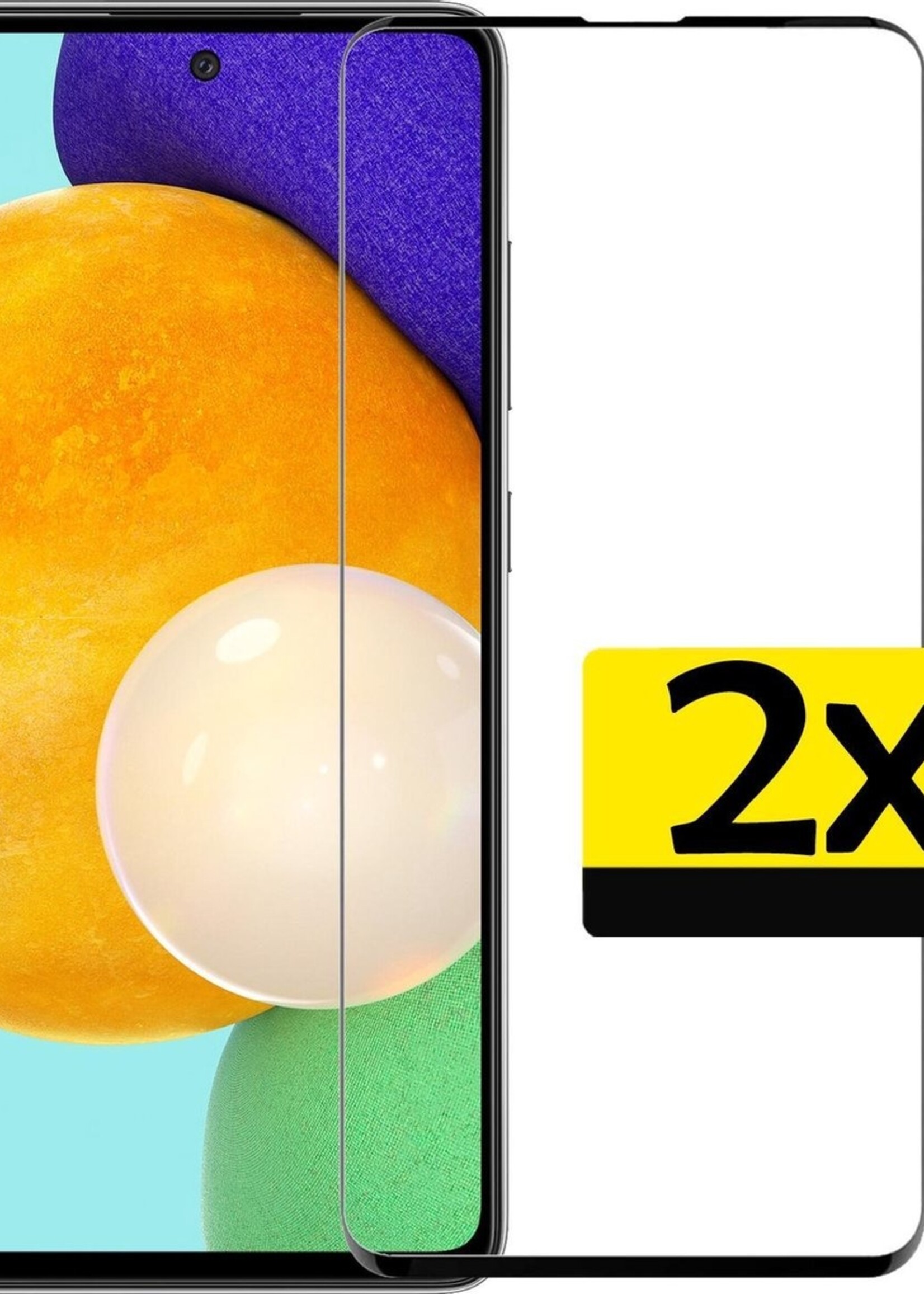 LUQ Screenprotector Geschikt voor Samsung A52 Screenprotector Glas Full Cover - Screenprotector Geschikt voor Samsung Galaxy A52 Screenprotector Full Cover - 2 Stuks