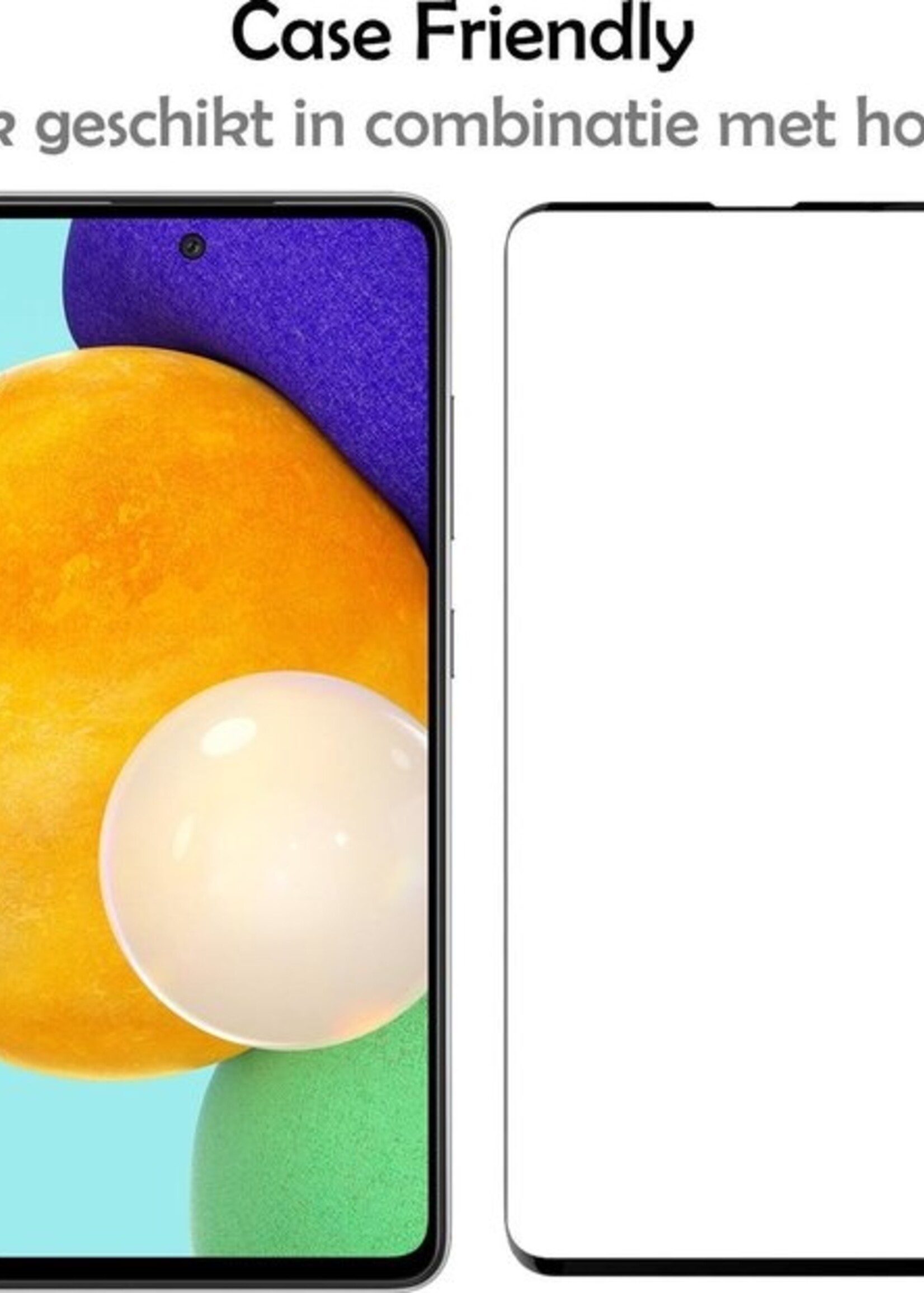 LUQ Screenprotector Geschikt voor Samsung A52 Screenprotector Glas Full Cover - Screenprotector Geschikt voor Samsung Galaxy A52 Screenprotector Full Cover - 3 Stuks