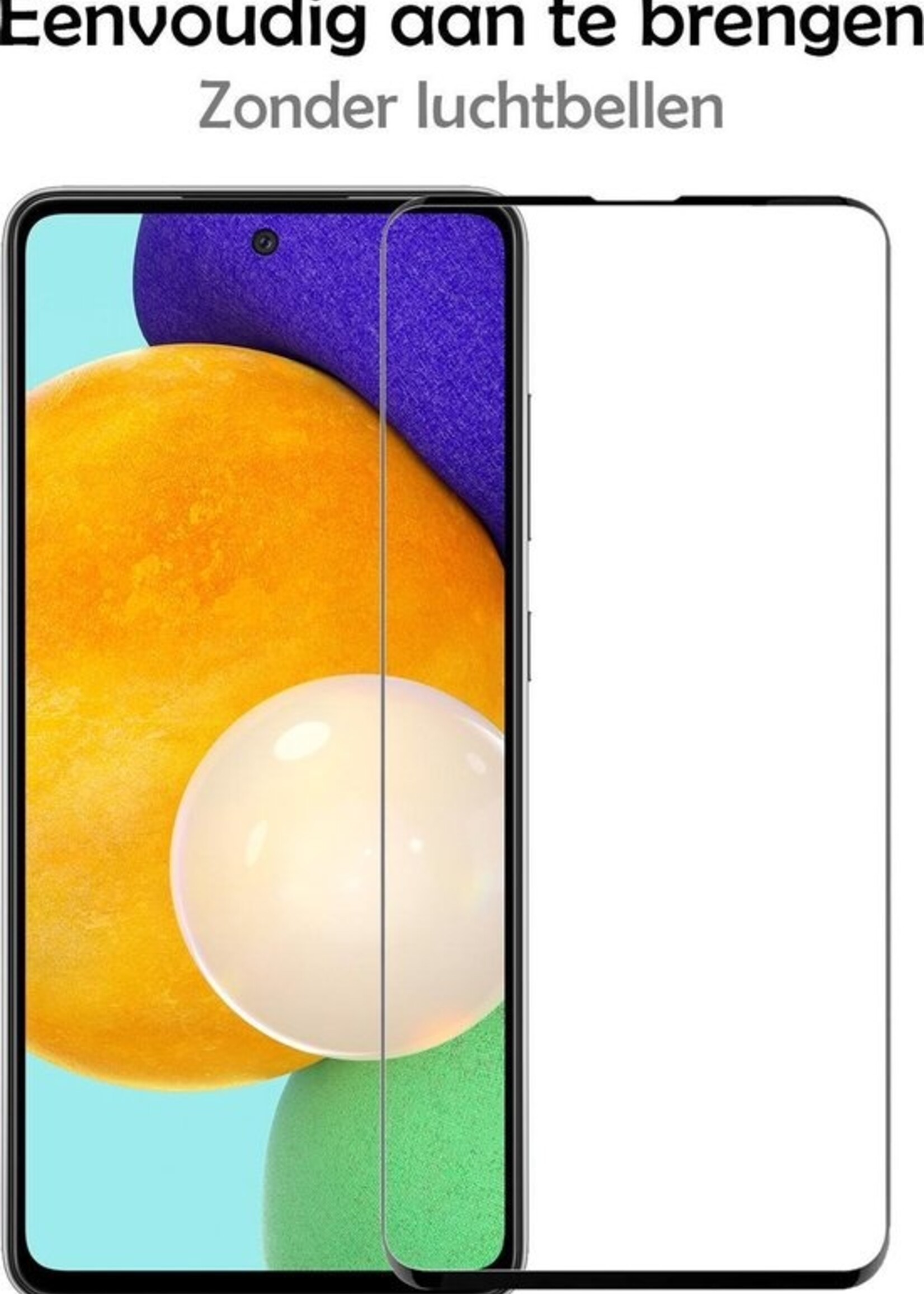 LUQ Screenprotector Geschikt voor Samsung A52 Screenprotector Glas Full Cover - Screenprotector Geschikt voor Samsung Galaxy A52 Screenprotector Full Cover - 3 Stuks