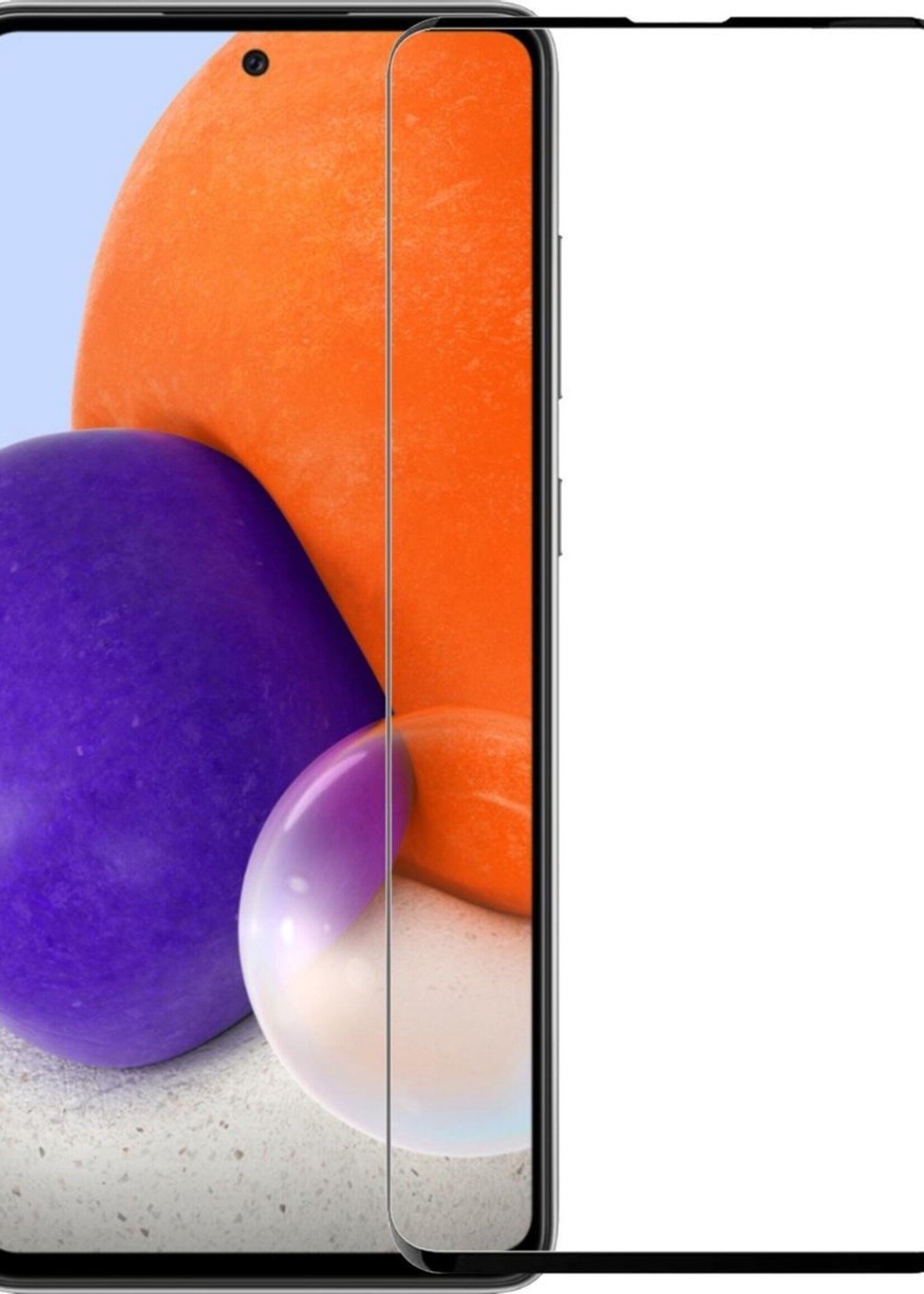 LUQ Screenprotector Geschikt voor Samsung A72 Screenprotector Glas Full Cover - Screenprotector Geschikt voor Samsung Galaxy A72 Screenprotector Full Cover