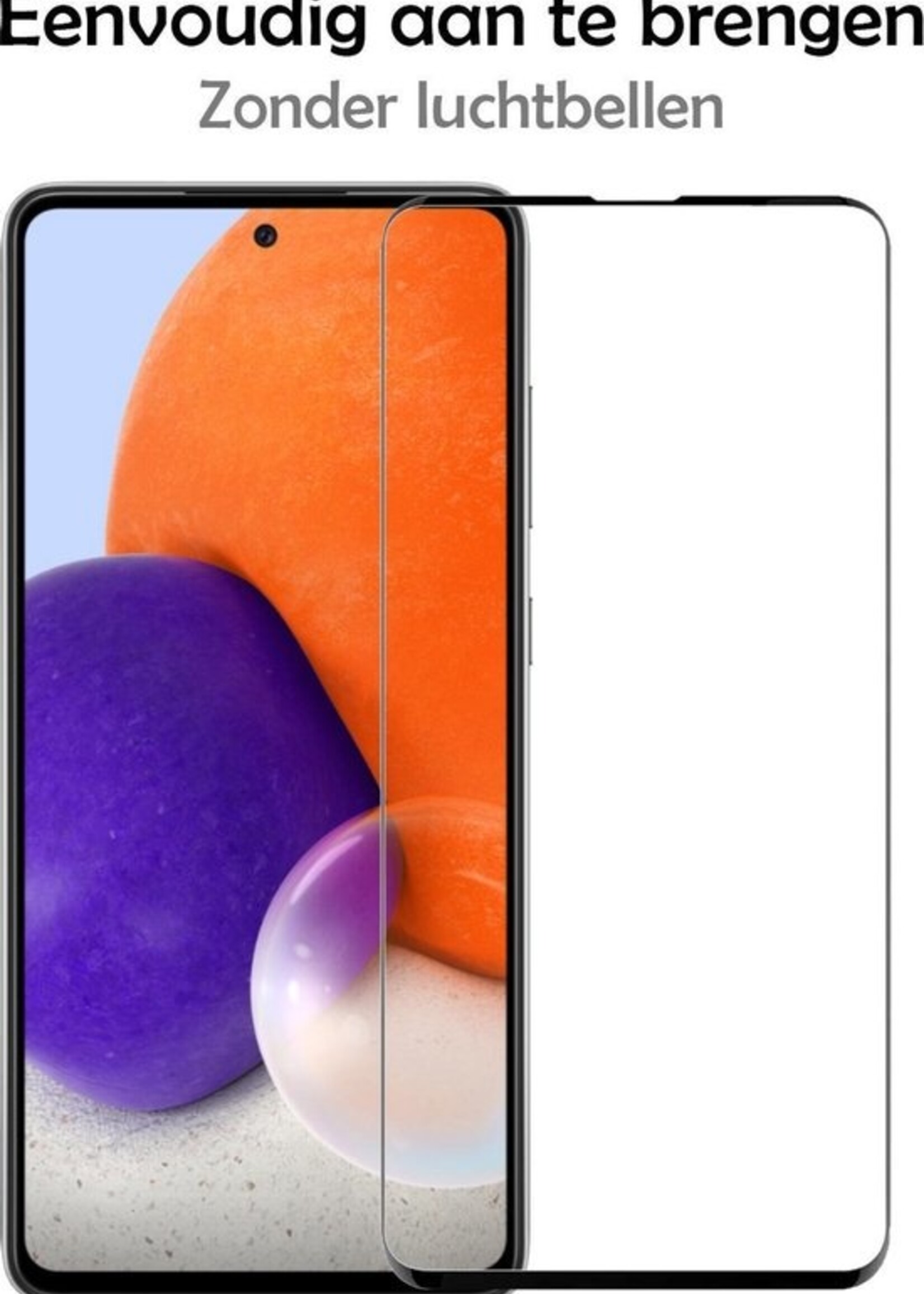 LUQ Screenprotector Geschikt voor Samsung A72 Screenprotector Glas Full Cover - Screenprotector Geschikt voor Samsung Galaxy A72 Screenprotector Full Cover
