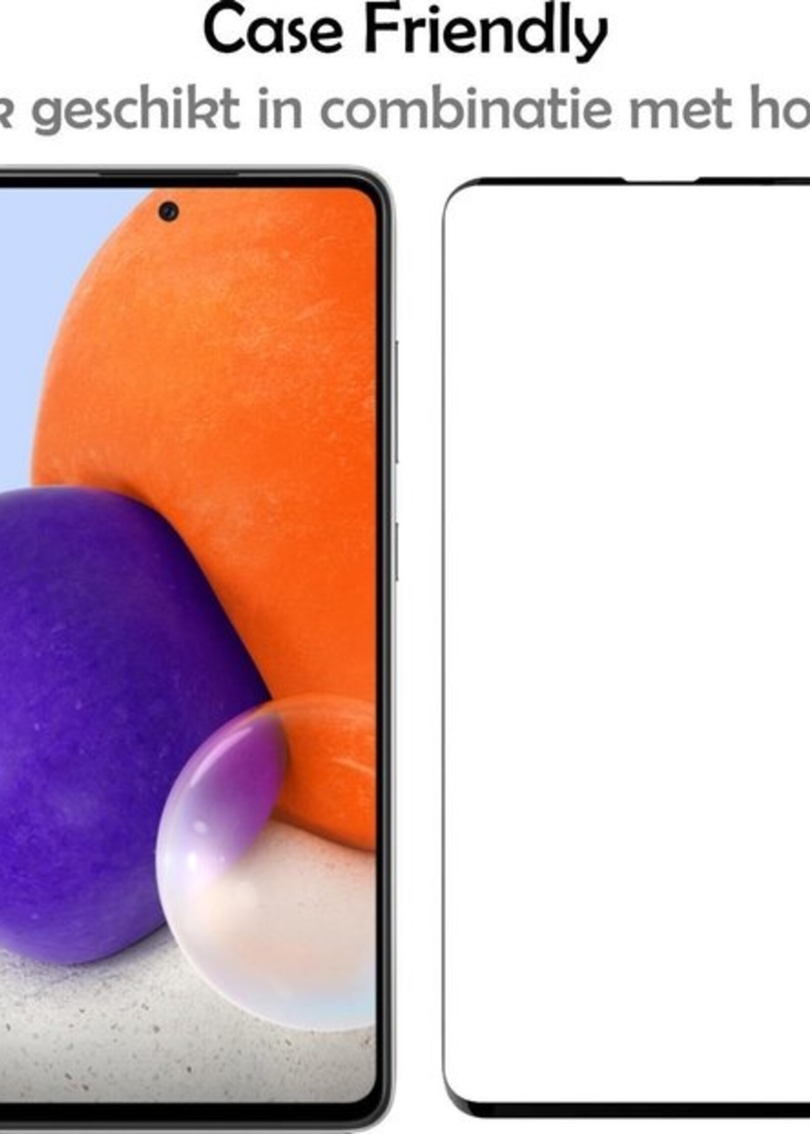 LUQ Screenprotector Geschikt voor Samsung A72 Screenprotector Glas Full Cover - Screenprotector Geschikt voor Samsung Galaxy A72 Screenprotector Full Cover - 2 Stuks