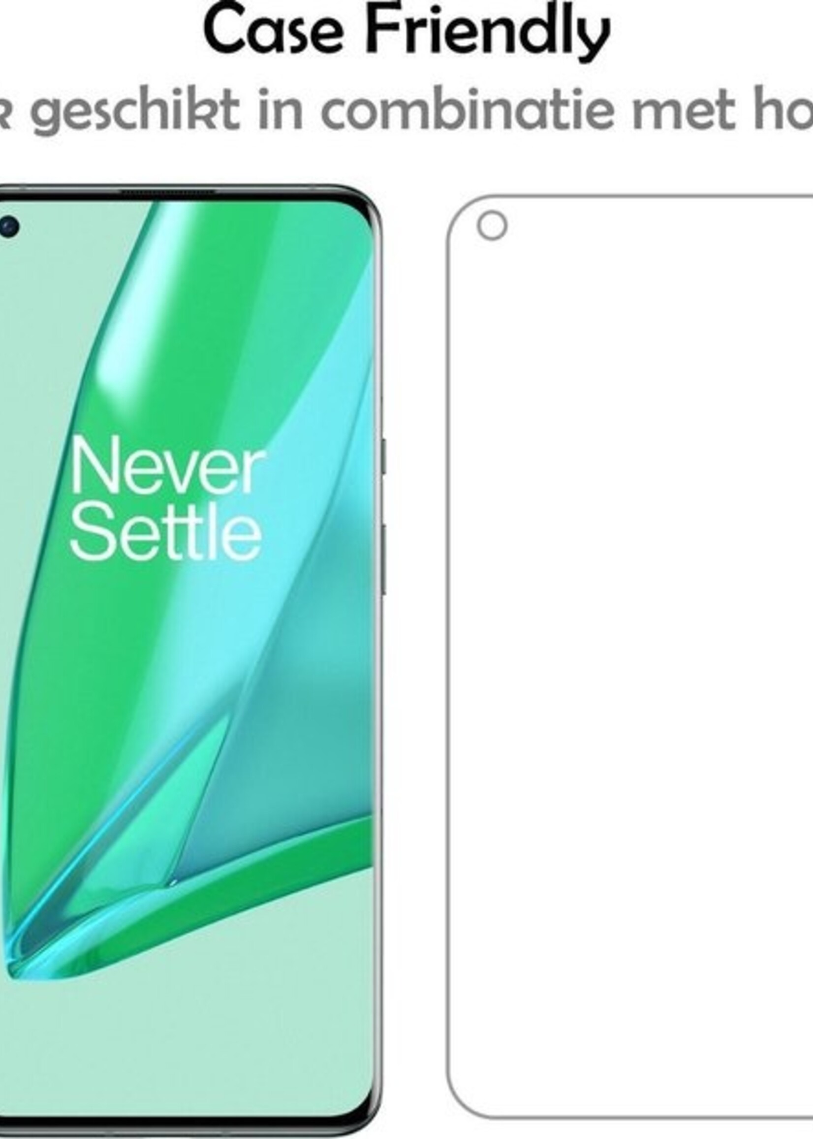 LUQ Hoesje Geschikt voor OnePlus 9 Hoesje Shockproof Case Siliconen Met Screenprotector - Hoes Geschikt voor OnePlus 9 Hoes Cover Siliconen - Transparant