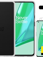 LUQ LUQ OnePlus 9 hoesje siliconen transparant + 2x screenprotector