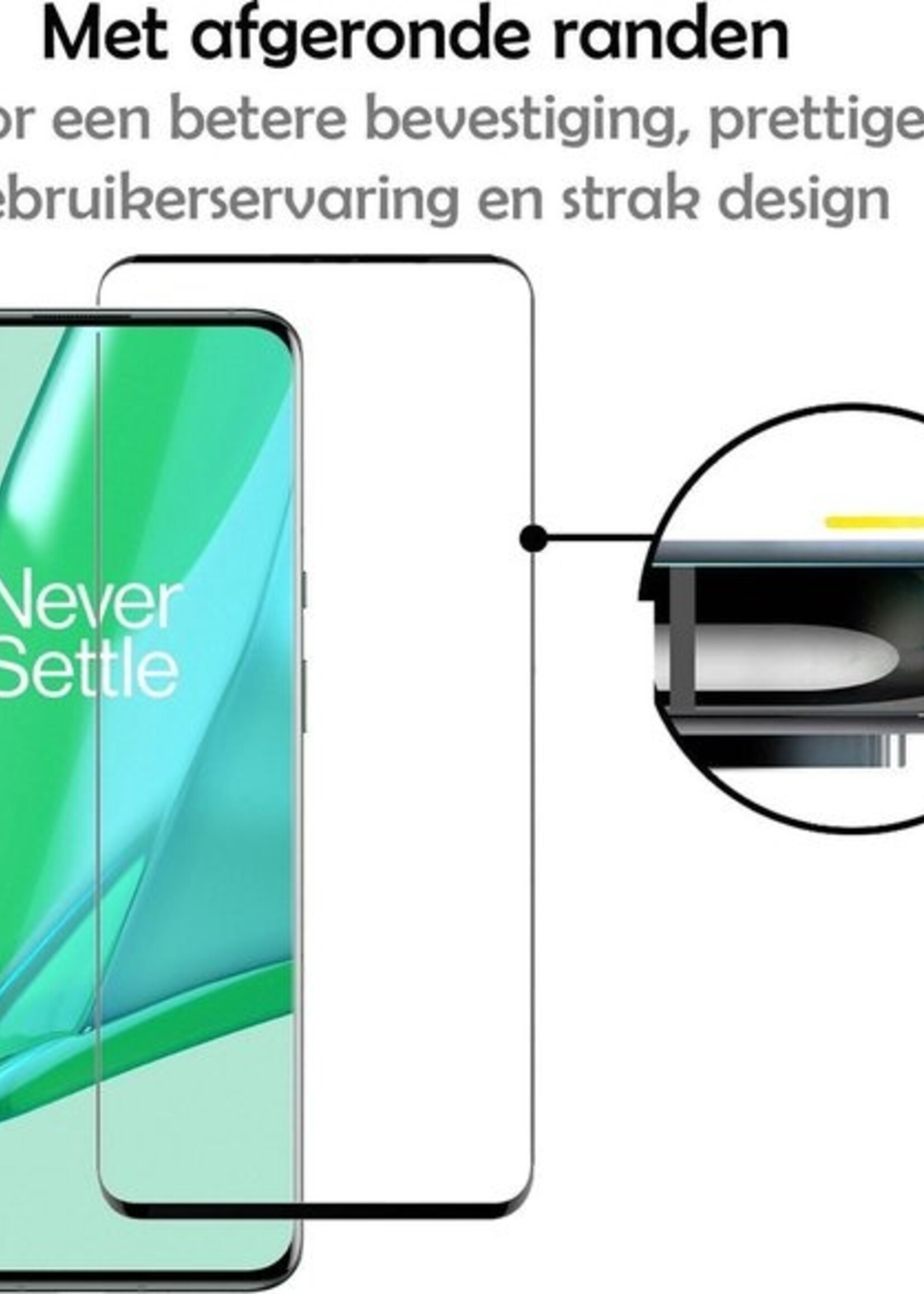 LUQ Hoesje Geschikt voor OnePlus 9 Pro Hoesje Shockproof Case Siliconen Met Screenprotector - Hoes Geschikt voor OnePlus 9 Pro Hoes Cover Siliconen - Transparant