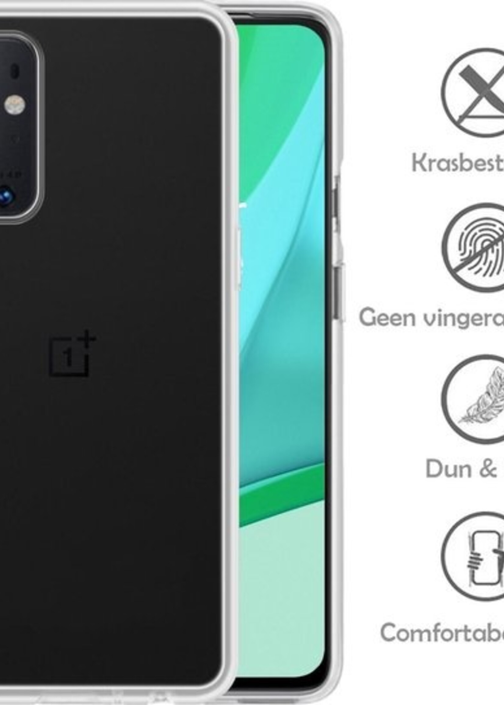 LUQ Hoesje Geschikt voor OnePlus 9 Pro Hoesje Siliconen Case Met Screenprotector - Hoes Geschikt voor OnePlus 9 Pro Hoes Siliconen - Transparant