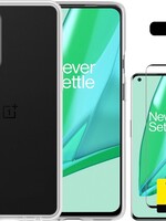 LUQ LUQ OnePlus 9 Pro hoesje siliconen transparant + 2x screenprotector