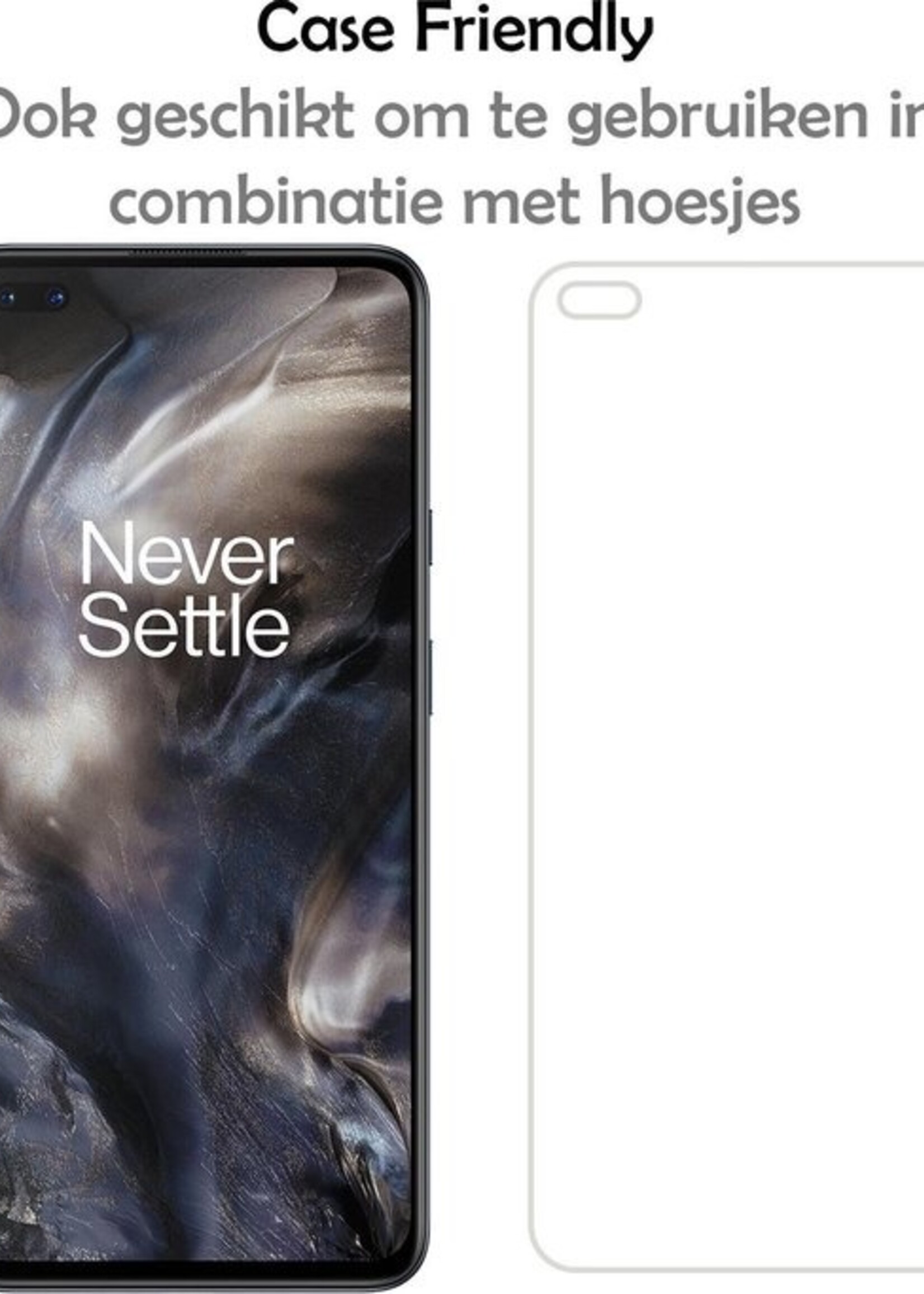 LUQ Hoesje Geschikt voor OnePlus Nord Hoesje Shockproof Case Siliconen Met Screenprotector - Hoes Geschikt voor OnePlus Nord Hoes Cover Siliconen - Transparant