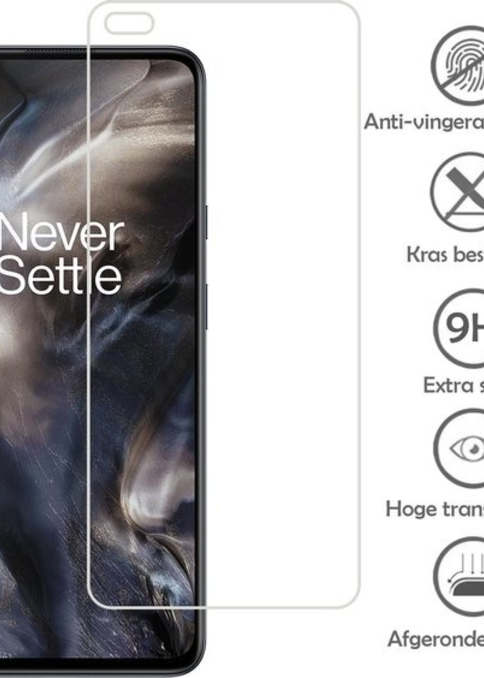 LUQ Hoesje Geschikt voor OnePlus Nord Hoesje Shockproof Case Siliconen Met Screenprotector - Hoes Geschikt voor OnePlus Nord Hoes Cover Siliconen - Transparant