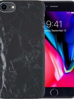 LUQ LUQ iPhone 8 hoesje marmer - Zwart