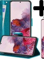 LUQ LUQ Samsung Galaxy S20 Hoesje Bookcase Turquoise Met 2x Screenprotector
