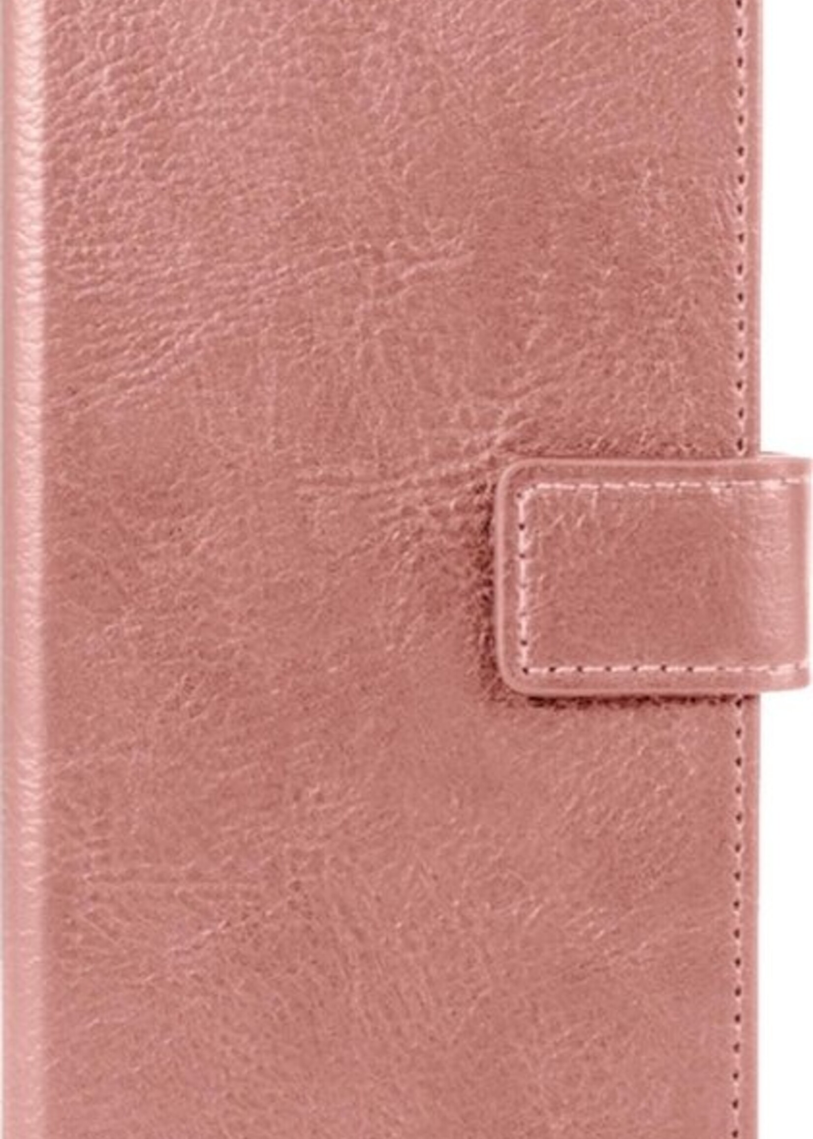 LUQ Hoesje Geschikt voor Samsung S20 Hoesje Book Case Hoes Wallet Cover Met 2x Screenprotector - Hoes Geschikt voor Samsung Galaxy S20 Hoesje Bookcase Hoes - Rosé goud