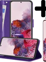 LUQ LUQ Samsung Galaxy S20 Hoesje Bookcase Paars Met 2x Screenprotector