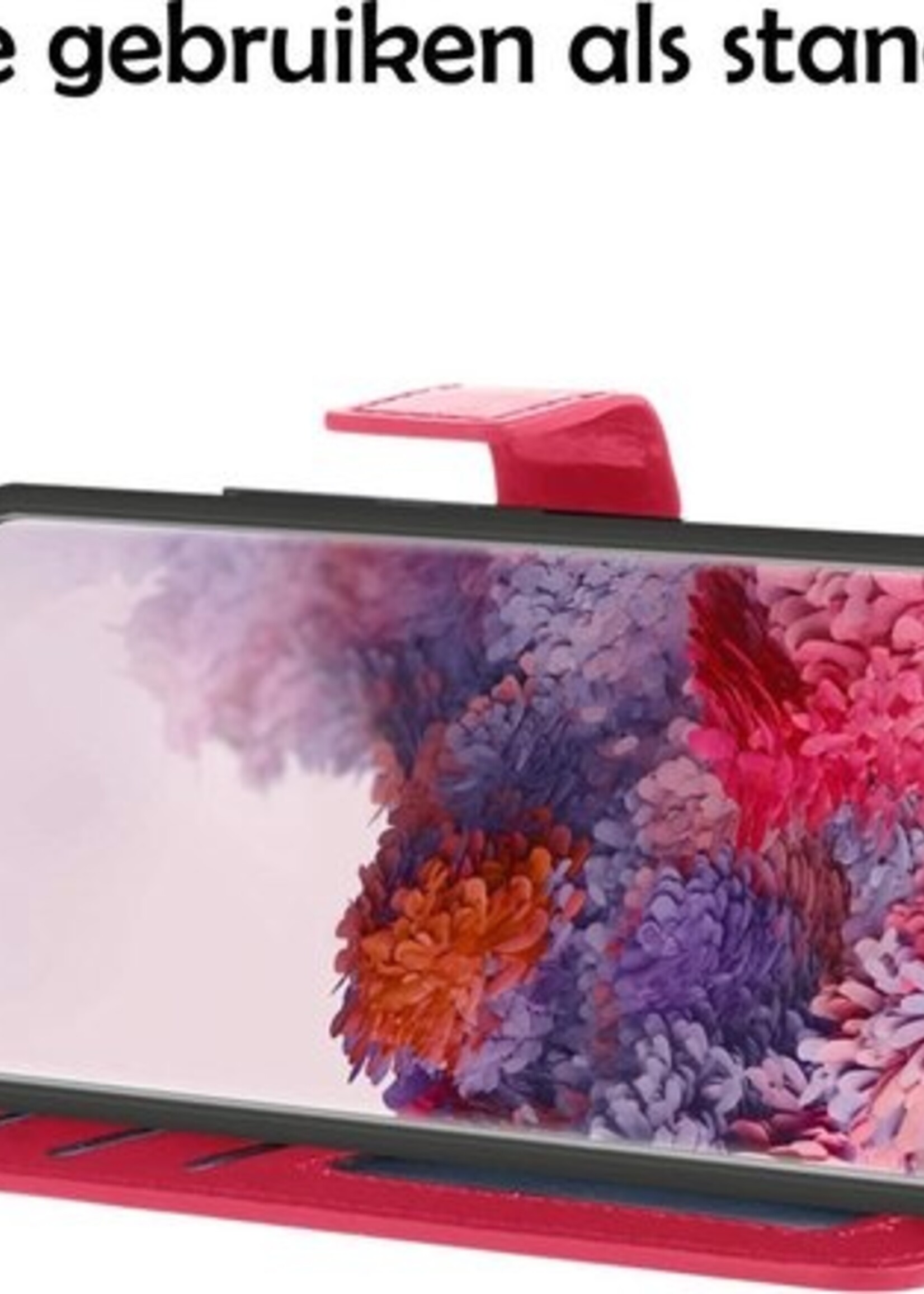 LUQ Hoesje Geschikt voor Samsung S20 Hoesje Book Case Hoes Wallet Cover Met 2x Screenprotector - Hoes Geschikt voor Samsung Galaxy S20 Hoesje Bookcase Hoes - Donkerroze