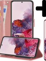 LUQ LUQ Samsung Galaxy S20 Plus Hoesje Bookcase Rose Goud Met Screenprotector