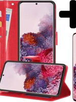 LUQ LUQ Samsung Galaxy S20 Ultra Hoesje Bookcase Rood Met Screenprotector