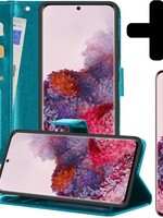 LUQ LUQ Samsung Galaxy S20 Ultra Hoesje Bookcase Turquoise Met Screenprotector